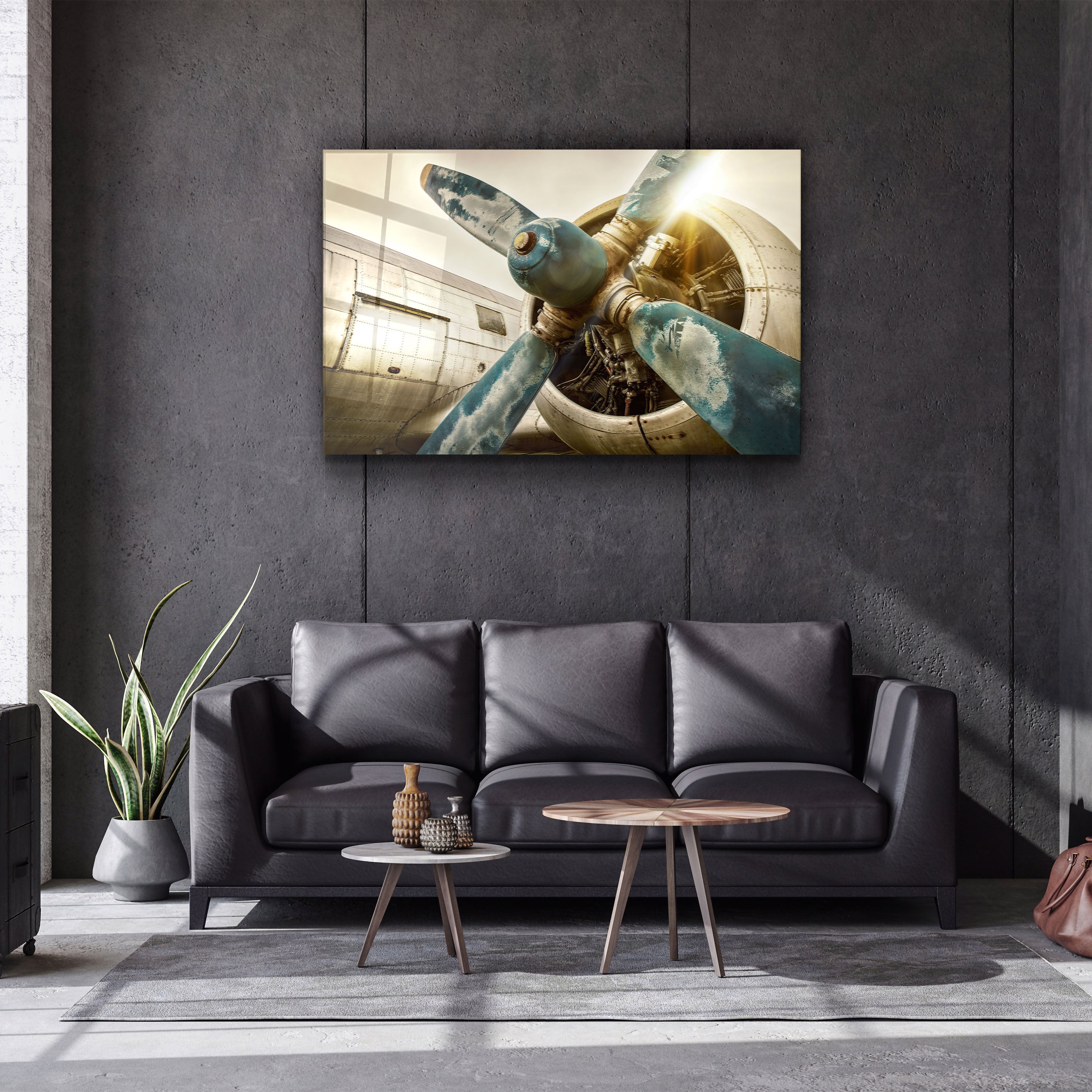 ・"The Rusty Propeller"・Glass Wall Art