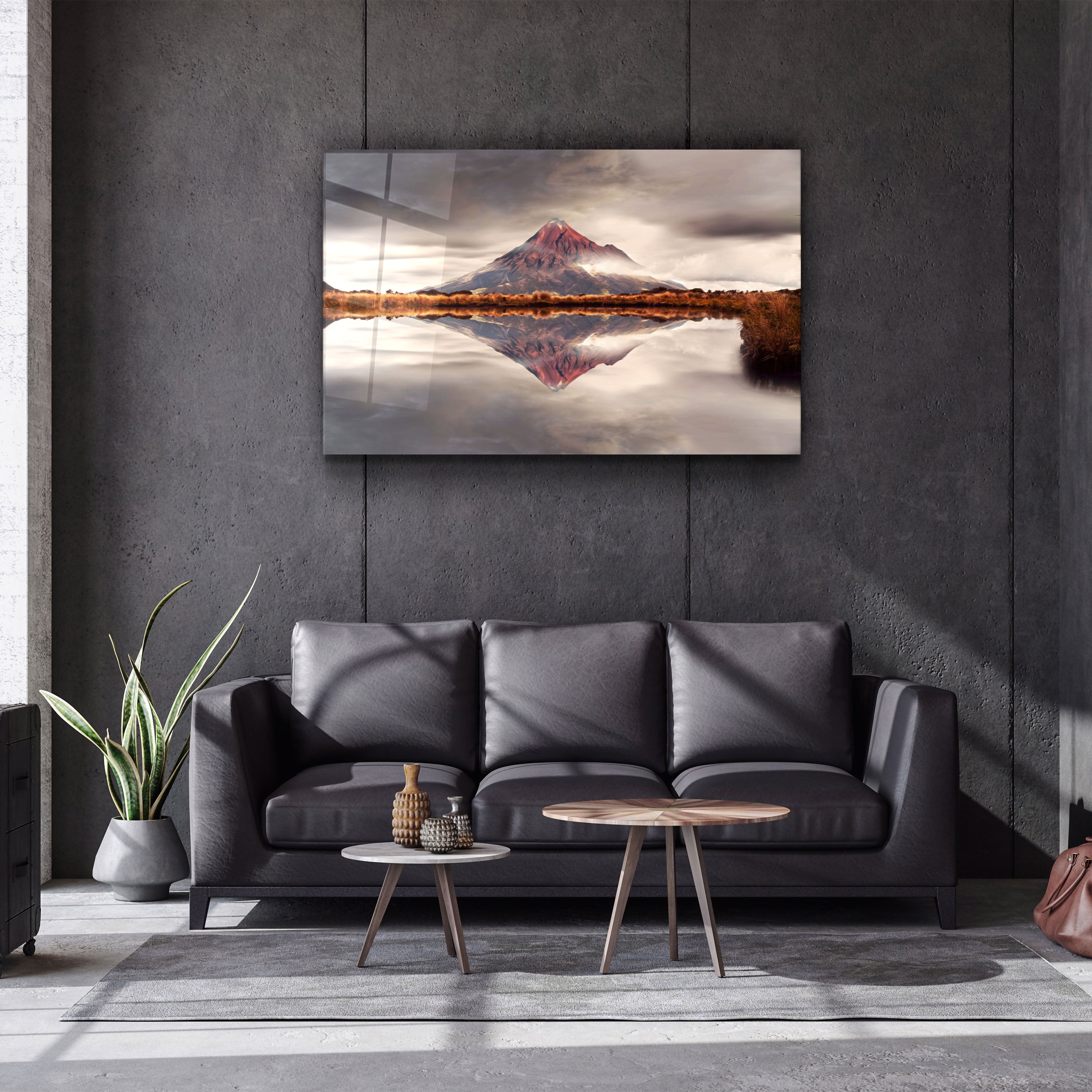 ・"Le volcan éteint"・Art mural en verre