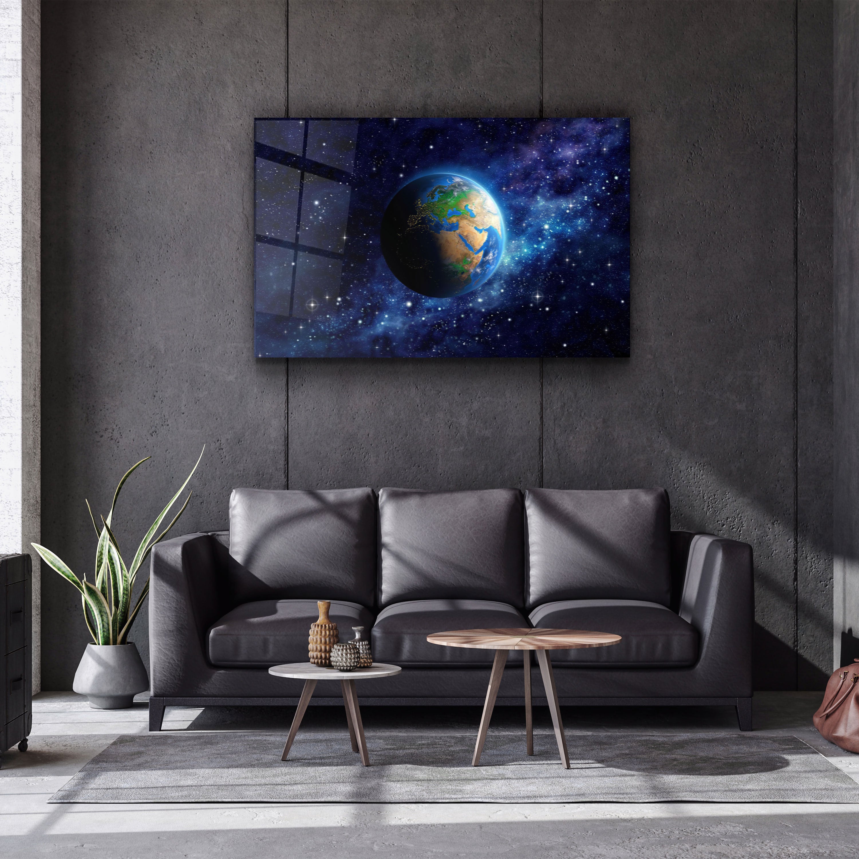 ・"Terre dans l'espace"・Art mural en verre