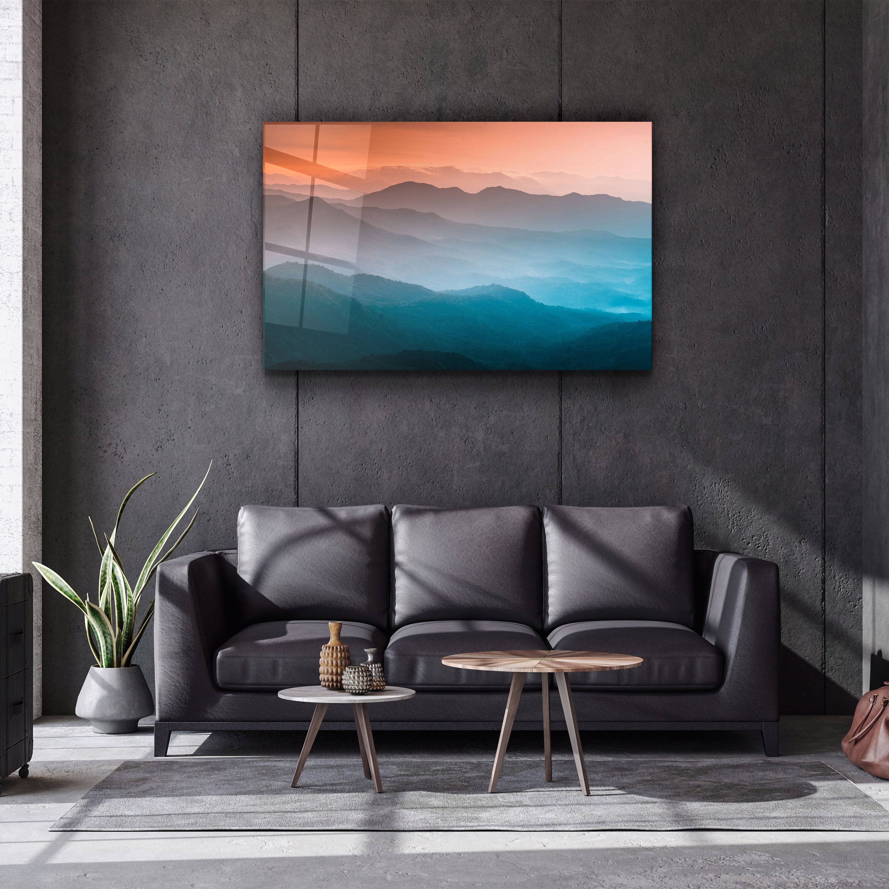 ・"The Nature Between Orange And Blue"・Glass Wall Art