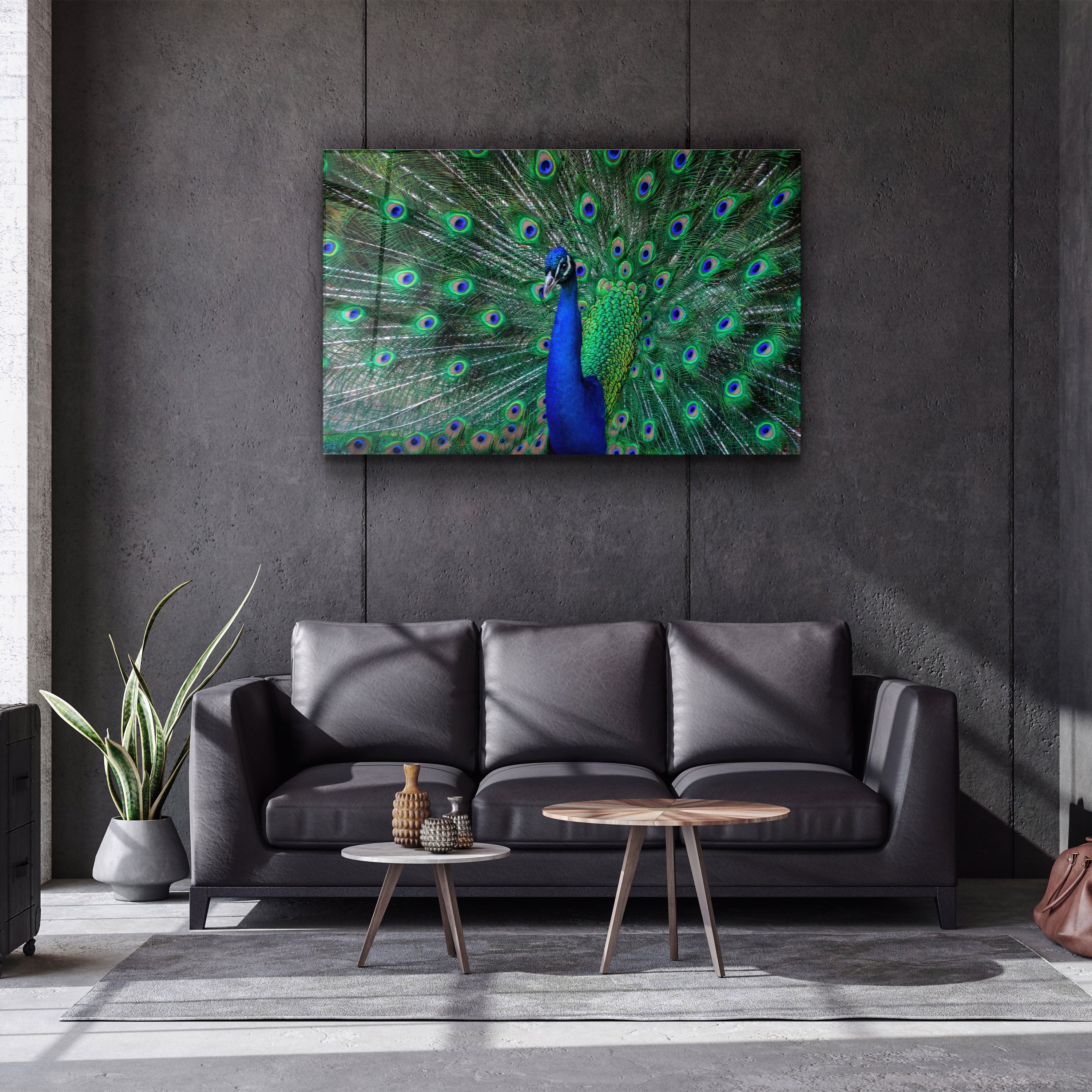 ・"The Peacock"・Glass Wall Art