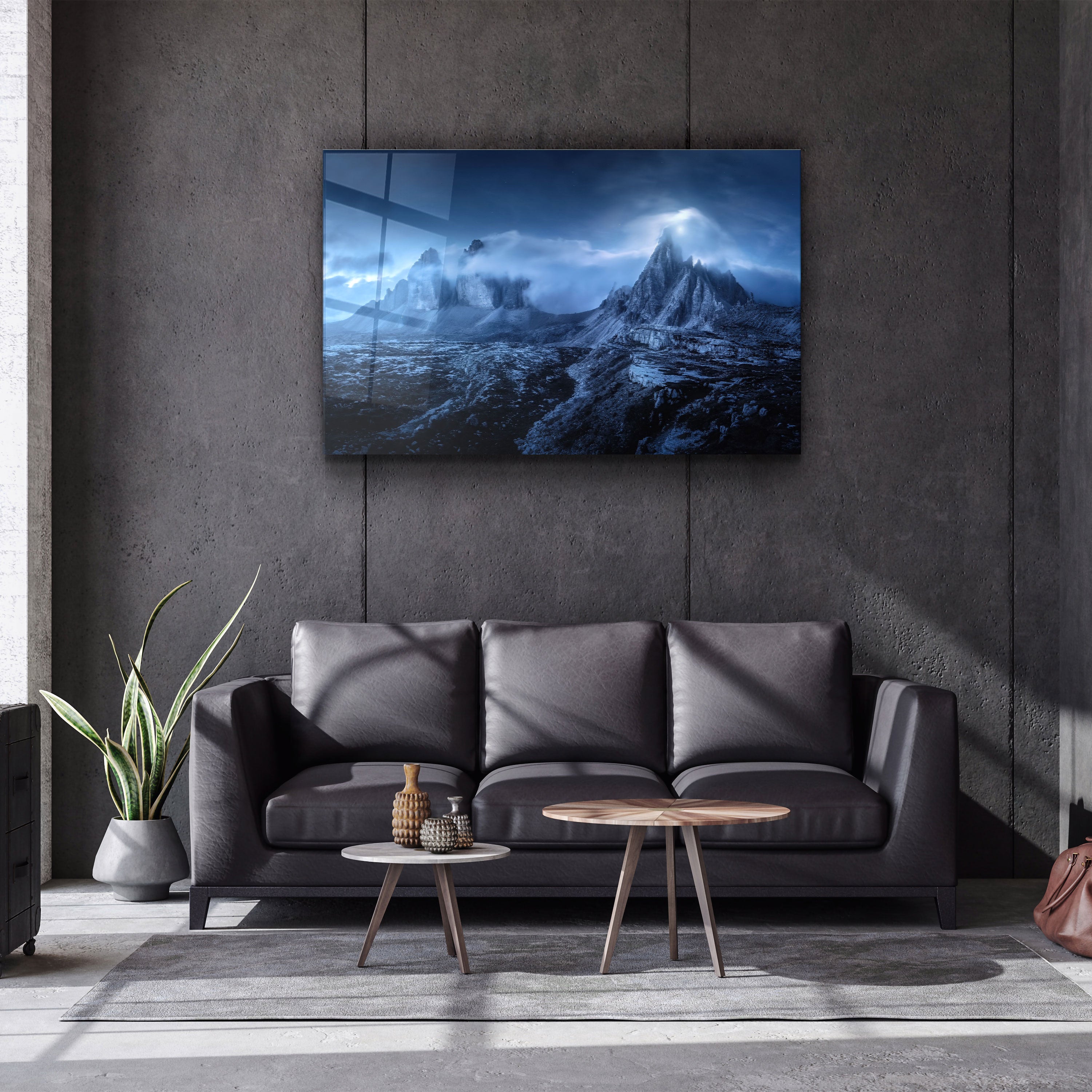 ・"Montagnes Foggy"・ART MURAL EN VERRE