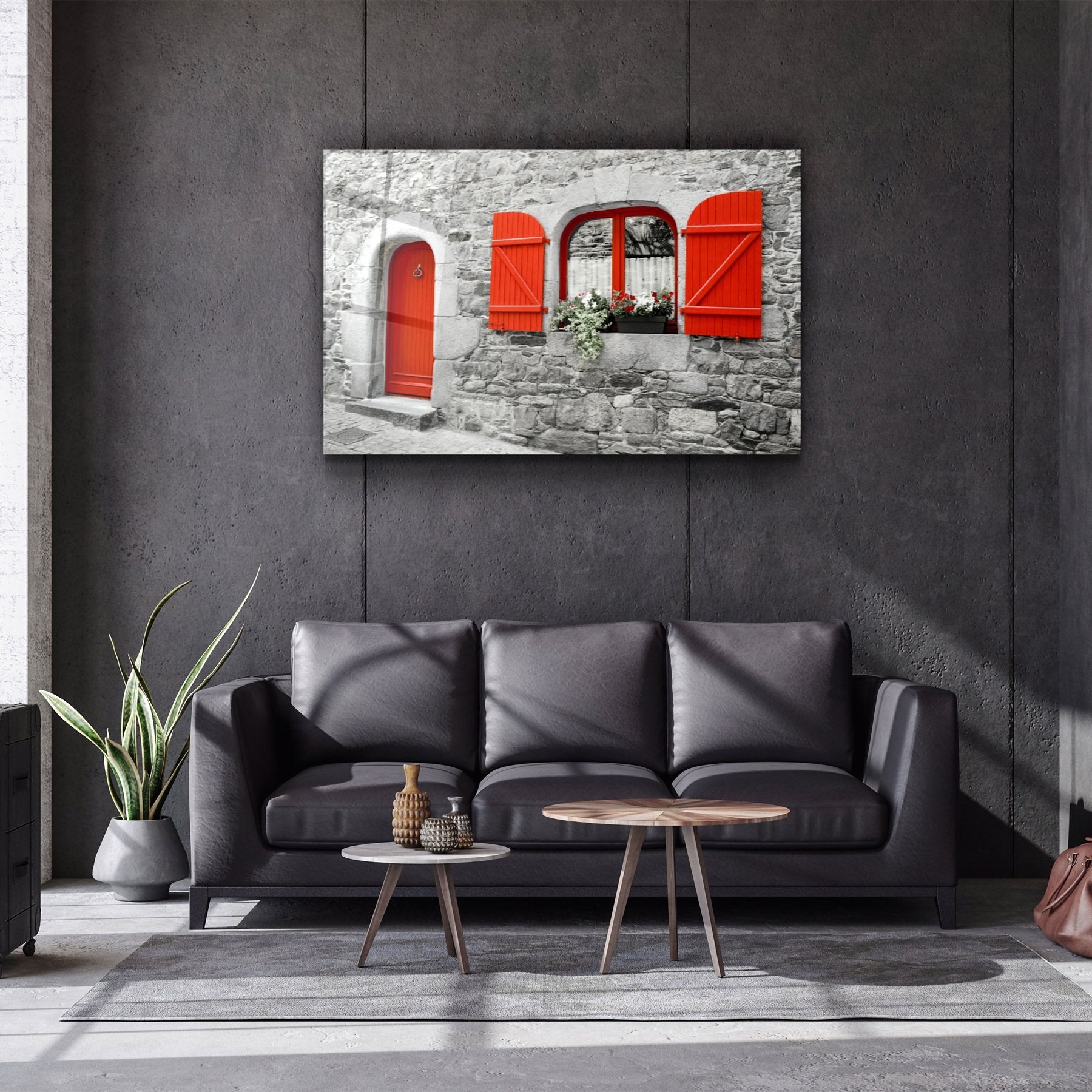 ・"Porte rouge"・Art mural en verre