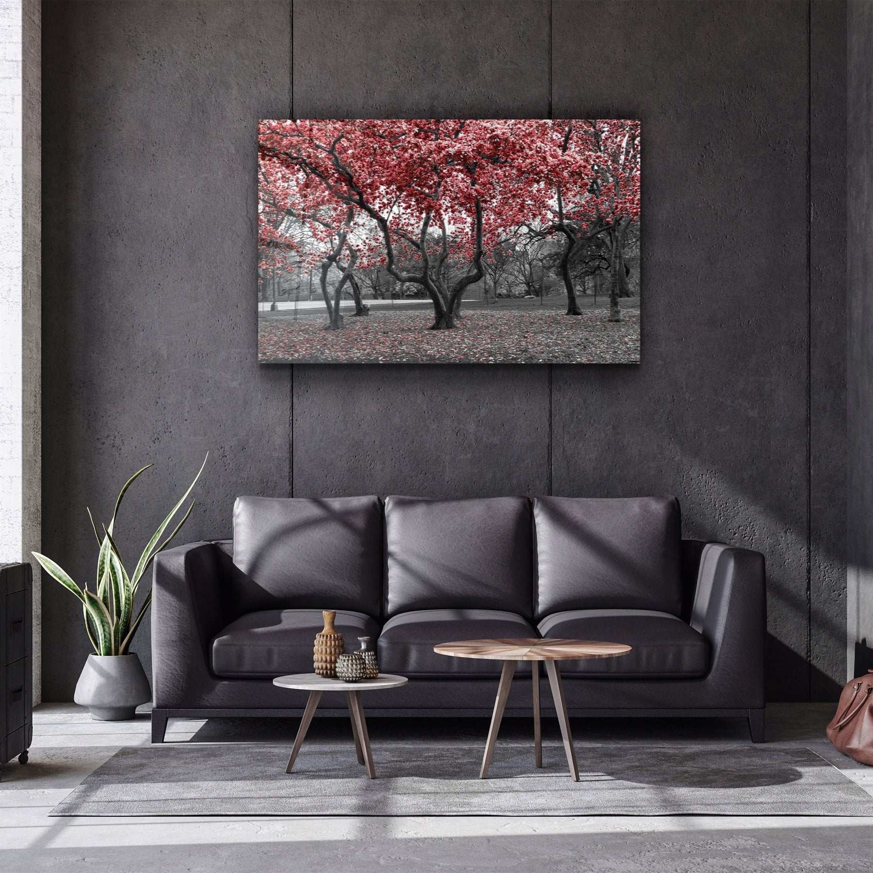 ・„Roter Baum 2“・<tc>Glasbild</tc>