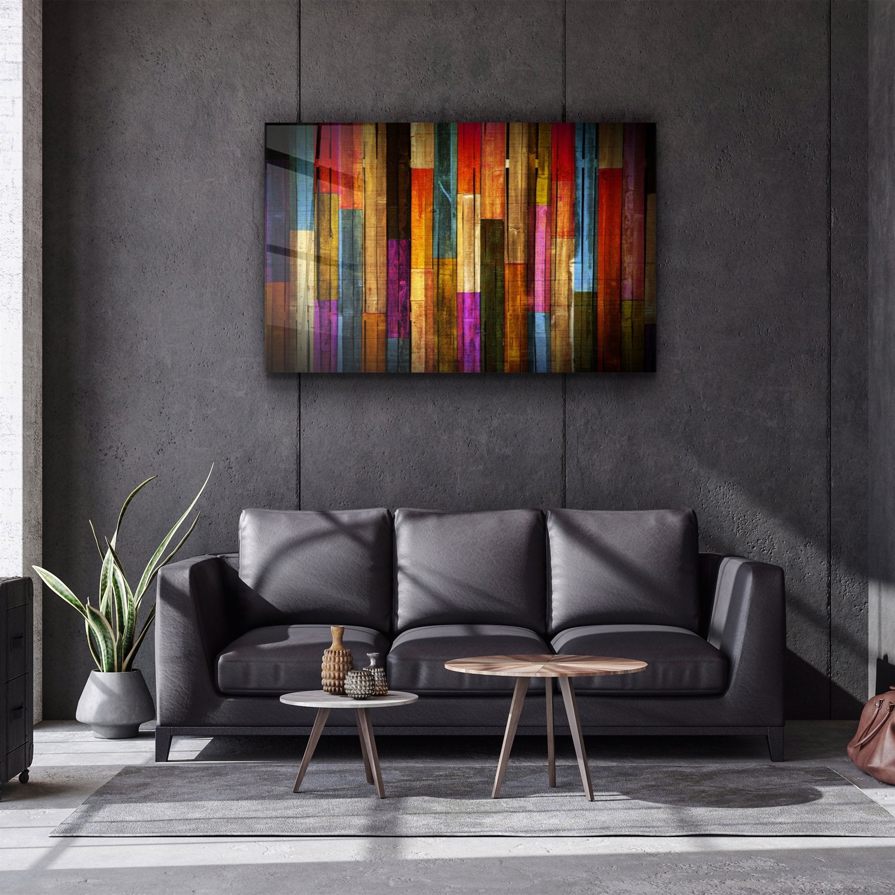 ・"Painted Wood"・Glass Wall Art