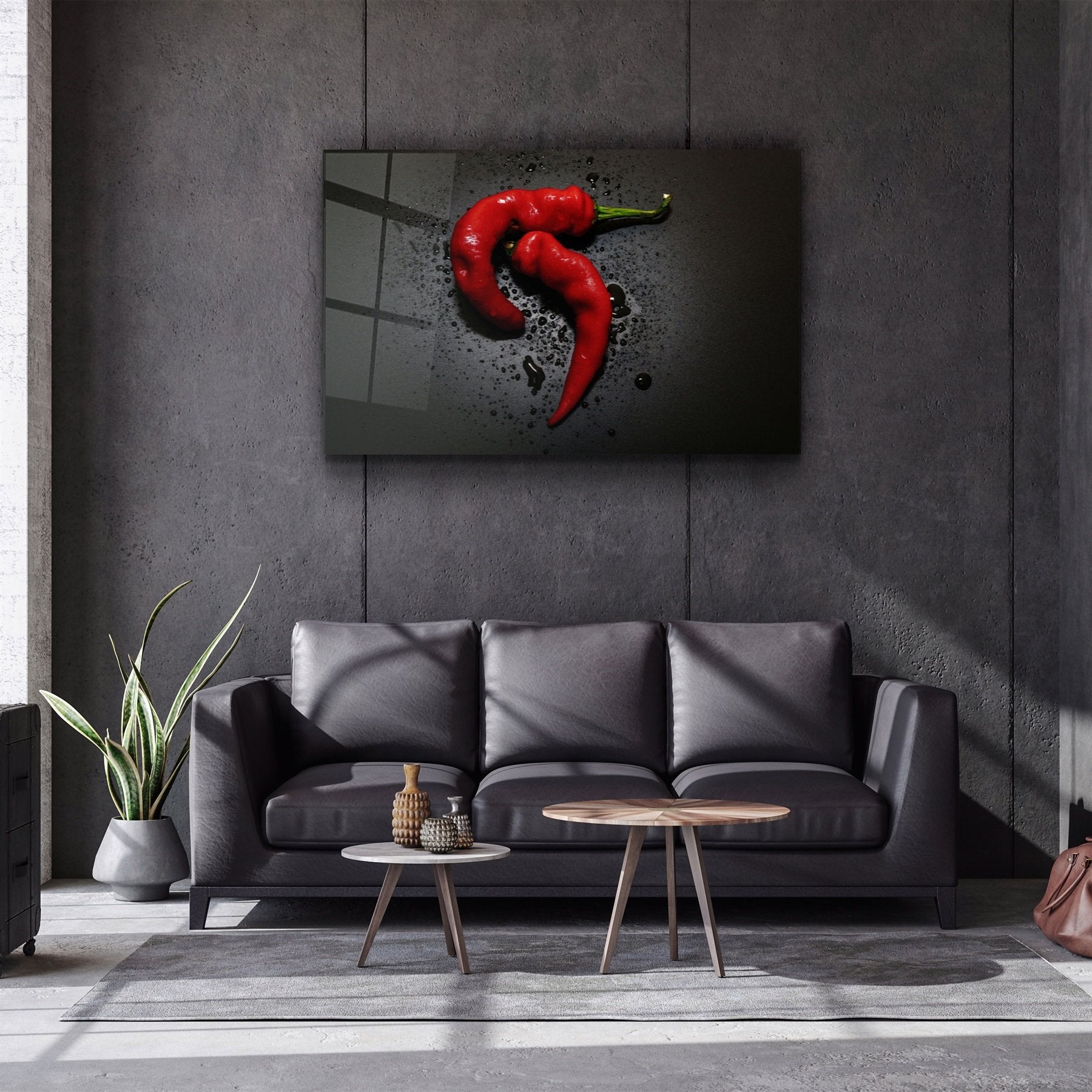 ・"Red Pepper"・Glass Wall Art