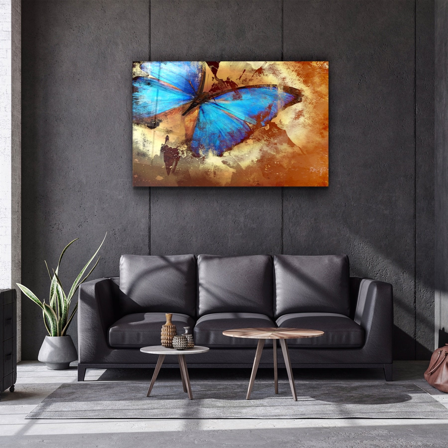 ・"Butterfly 2"・Glass Wall Art