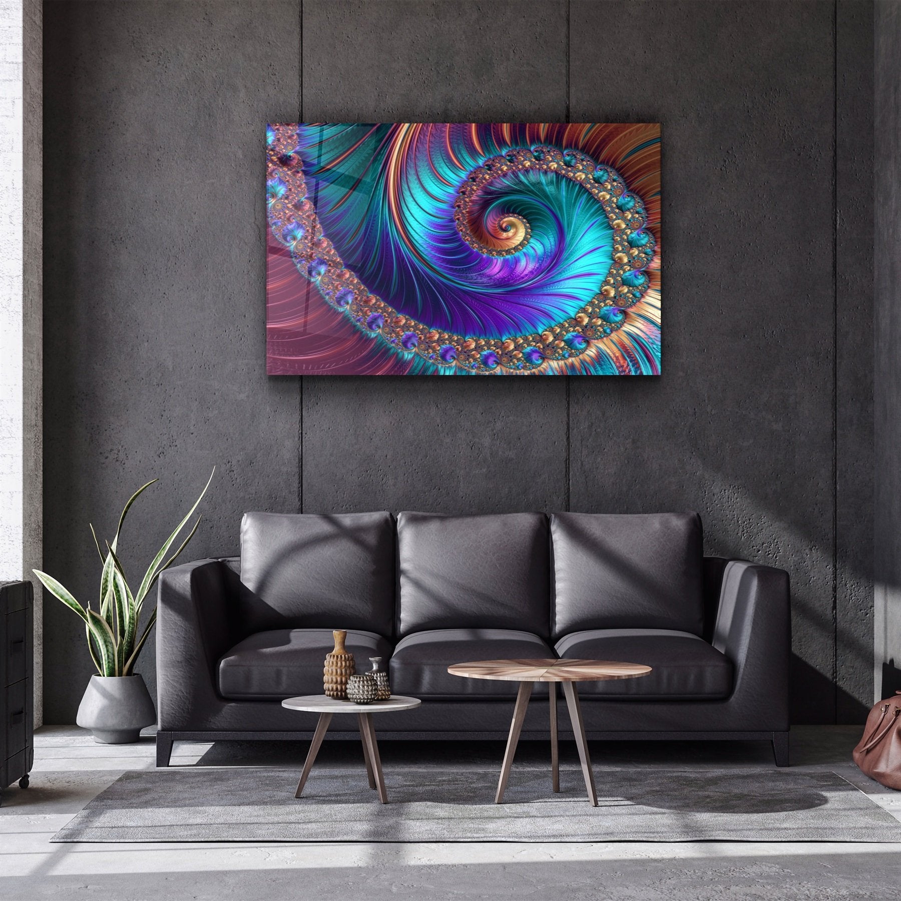 ・"Blue Swirl"・Glass Wall Art