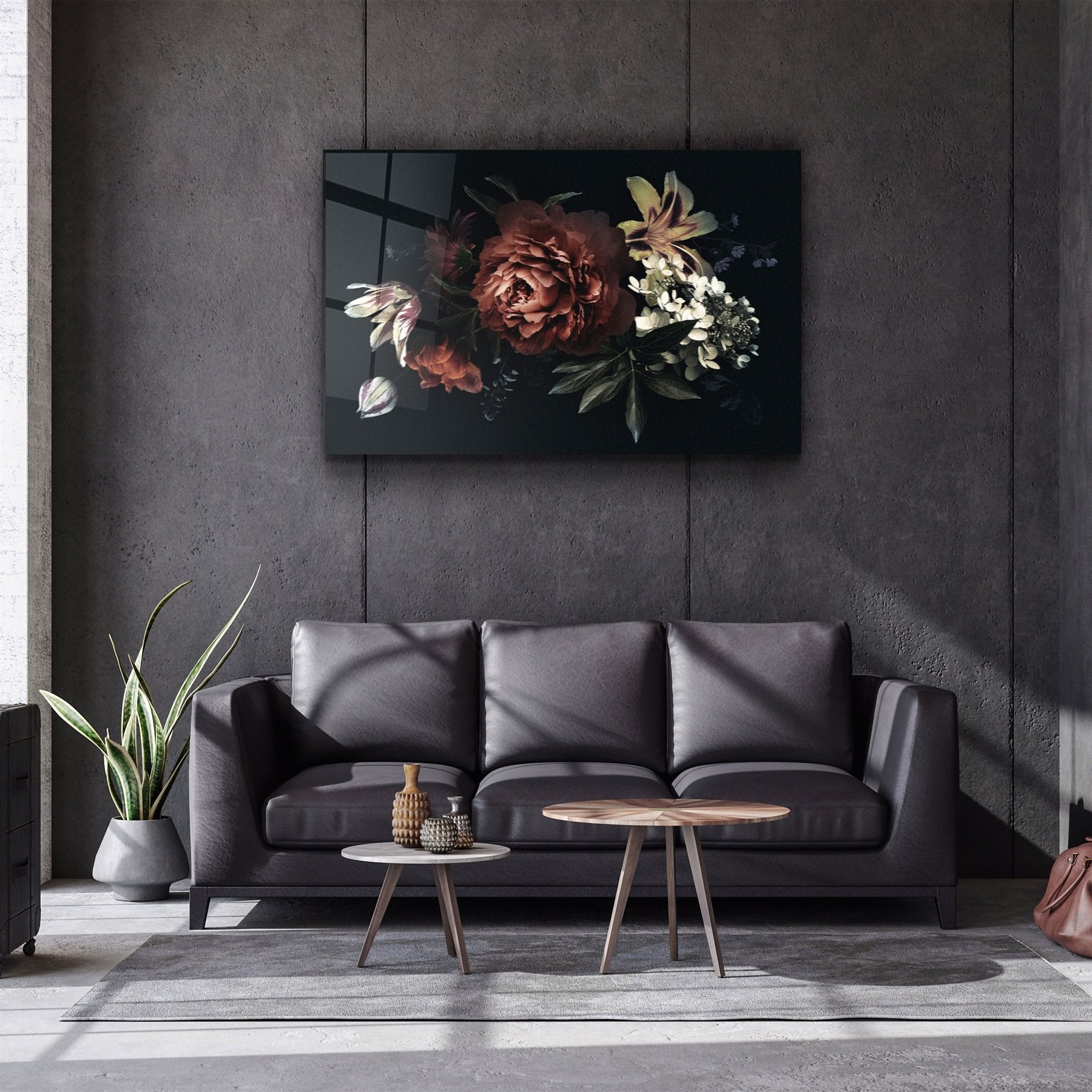 ・« Motif floral »・Art mural en verre