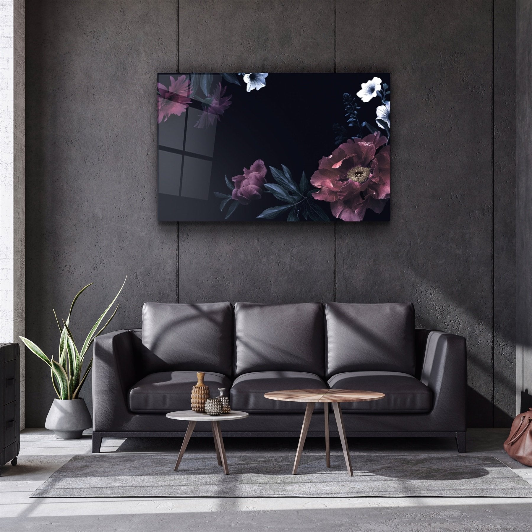 ・« Motif floral »・Art mural en verre