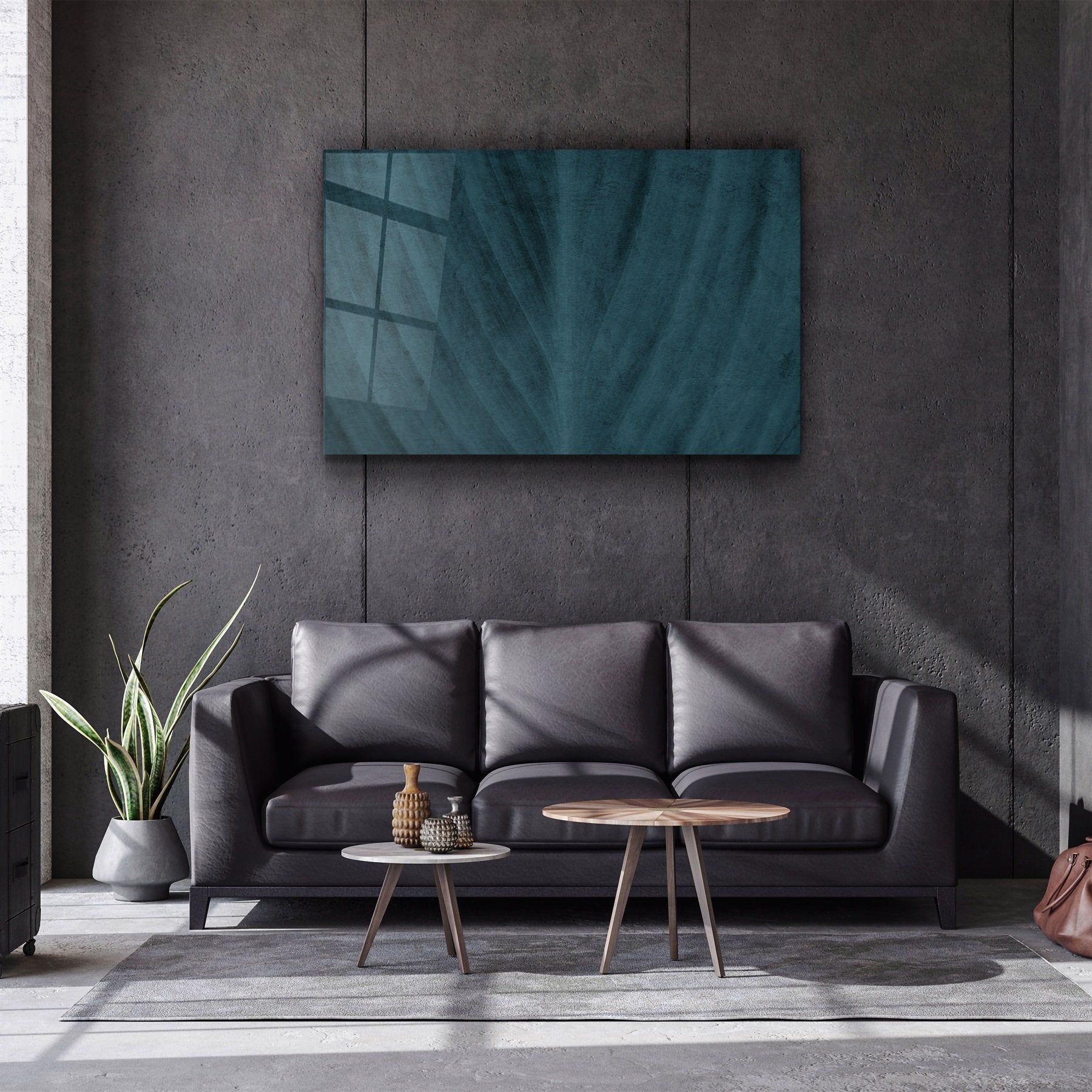 ・"Feuille verte"・Art mural en verre