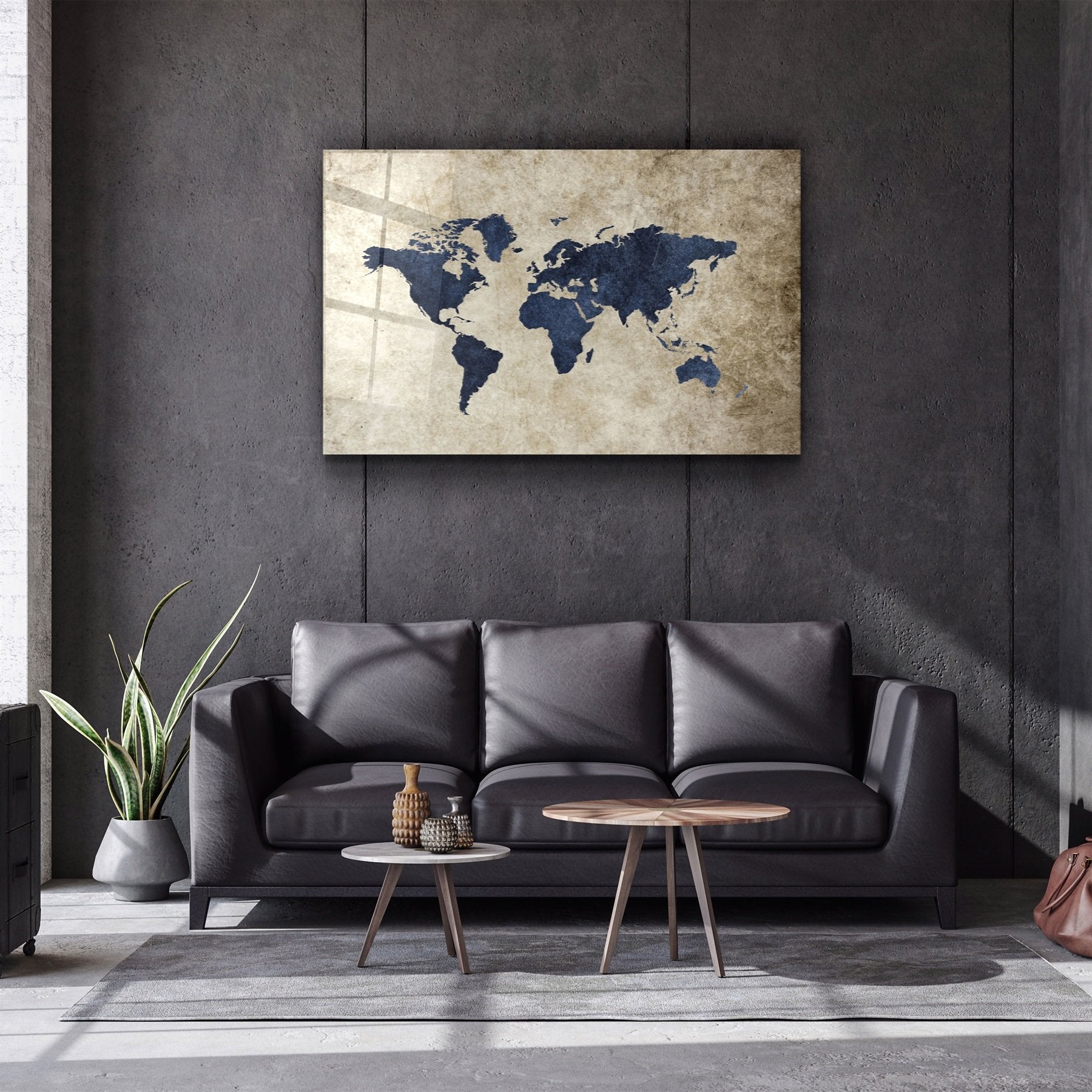 ・"Carte du monde"・Art mural en verre