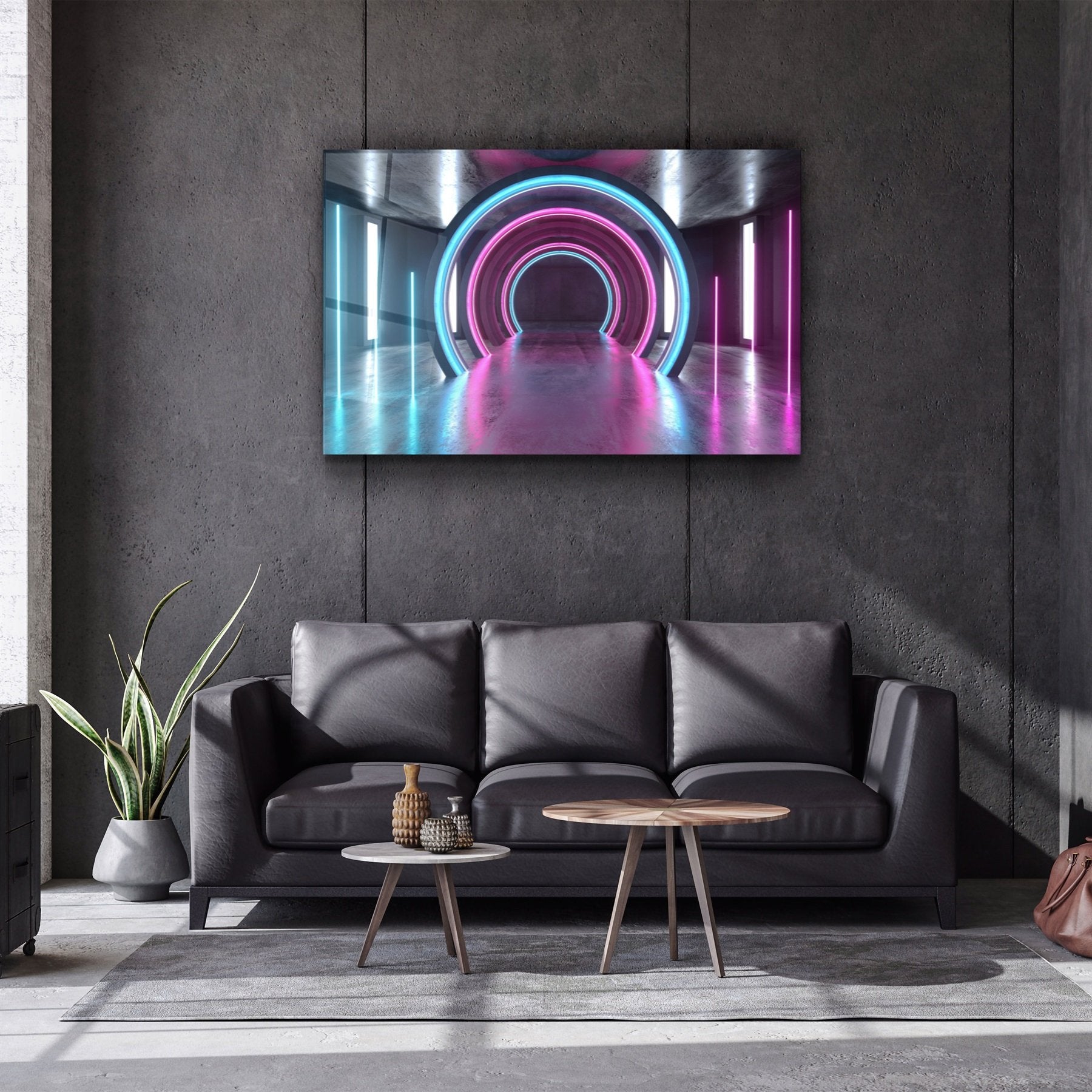 ・"Neon Ring"・Glass Wall Art