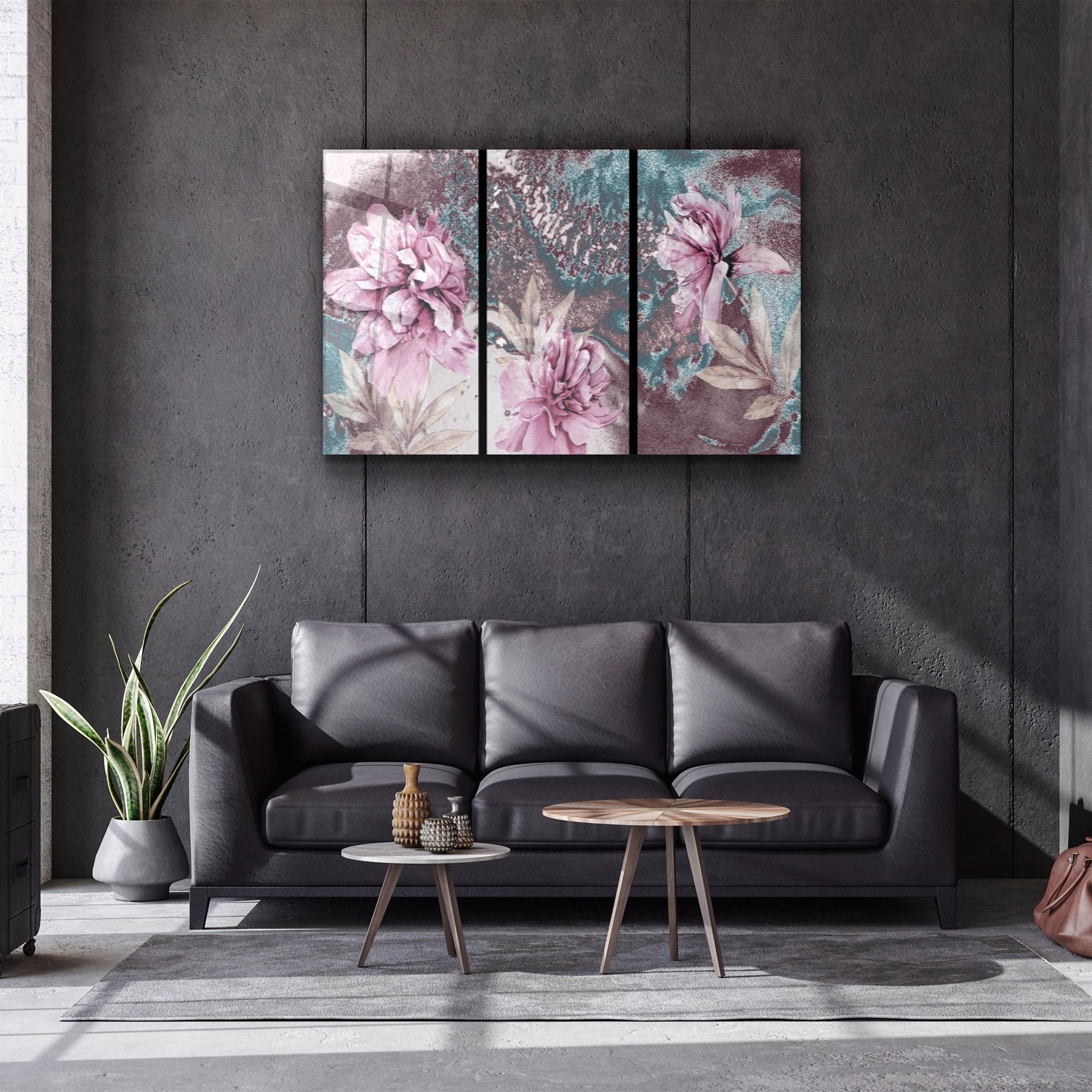 ・"Fleurs divisées"・Art mural en verre