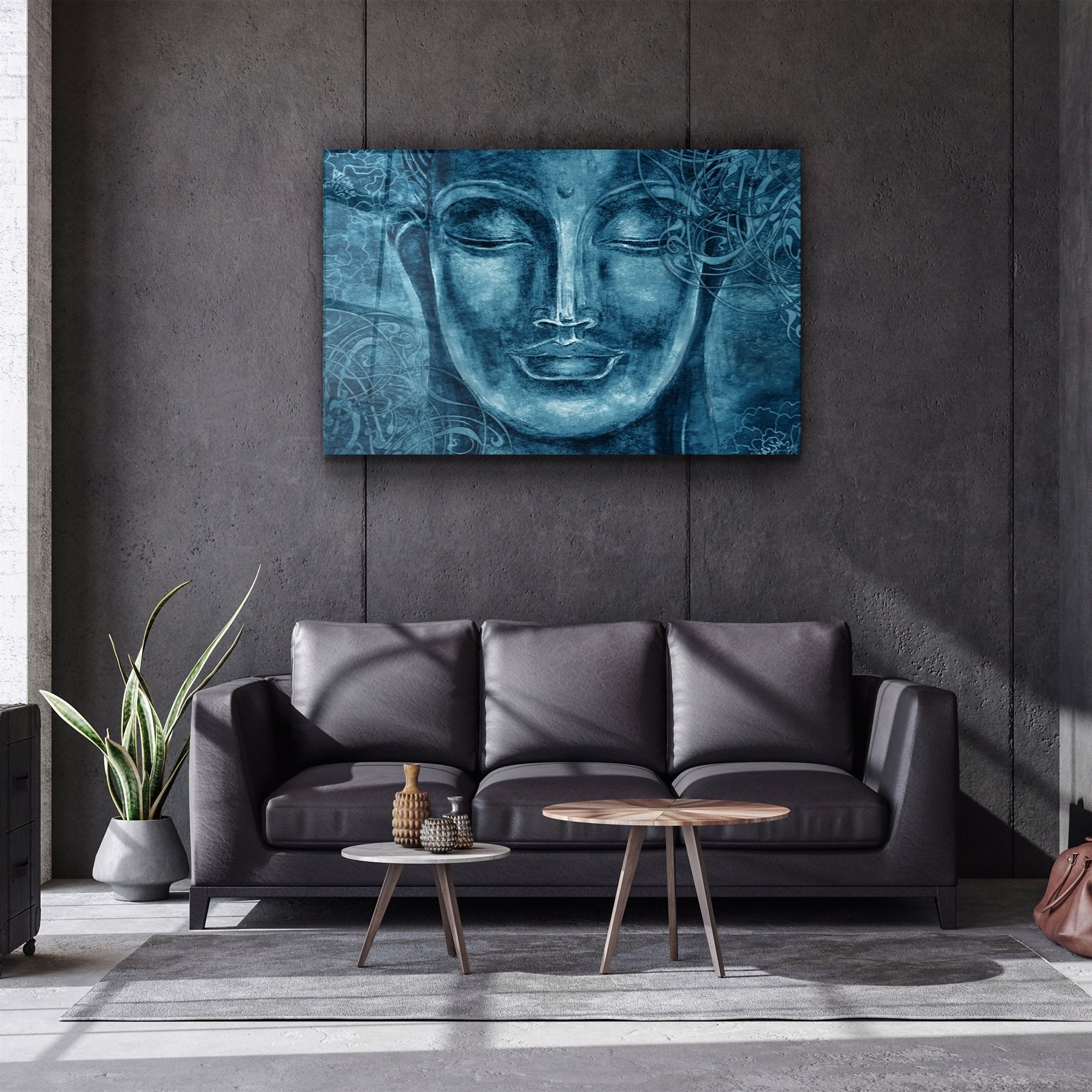 ・"Buddha Blue"・Glass Wall Art