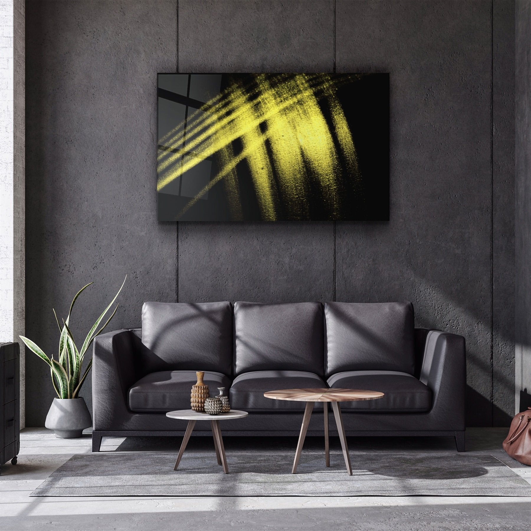 ・« Motif jaune »・Art mural en verre