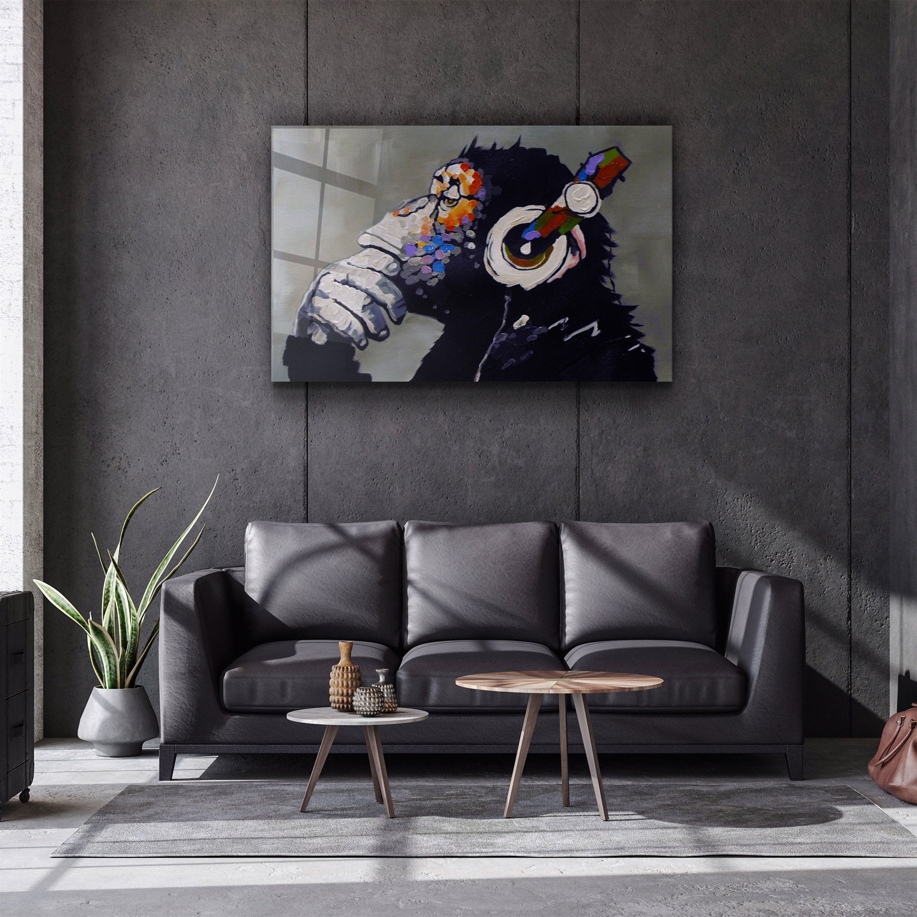 ・« Abstract Monkey Beat »・Art mural en verre