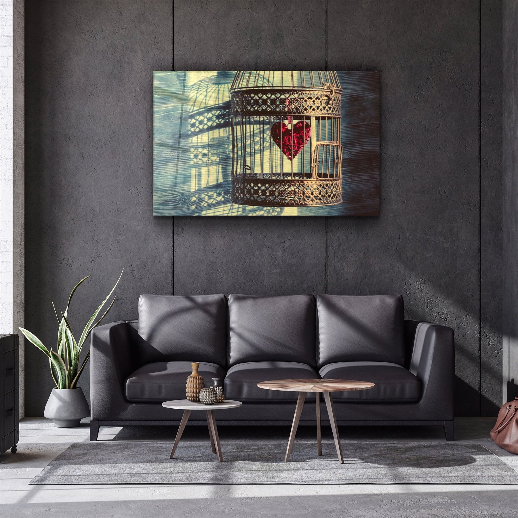 ・"The Heart in the Cage"・Glass Wall Art