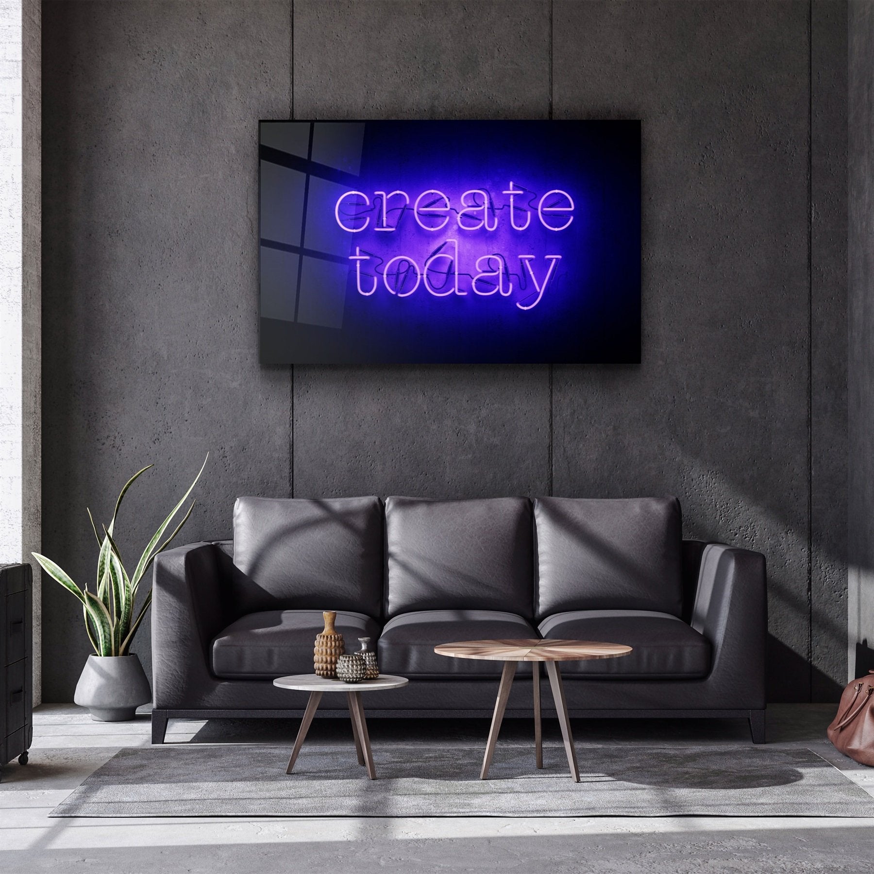 ・"Create Today"・Glass Wall Art