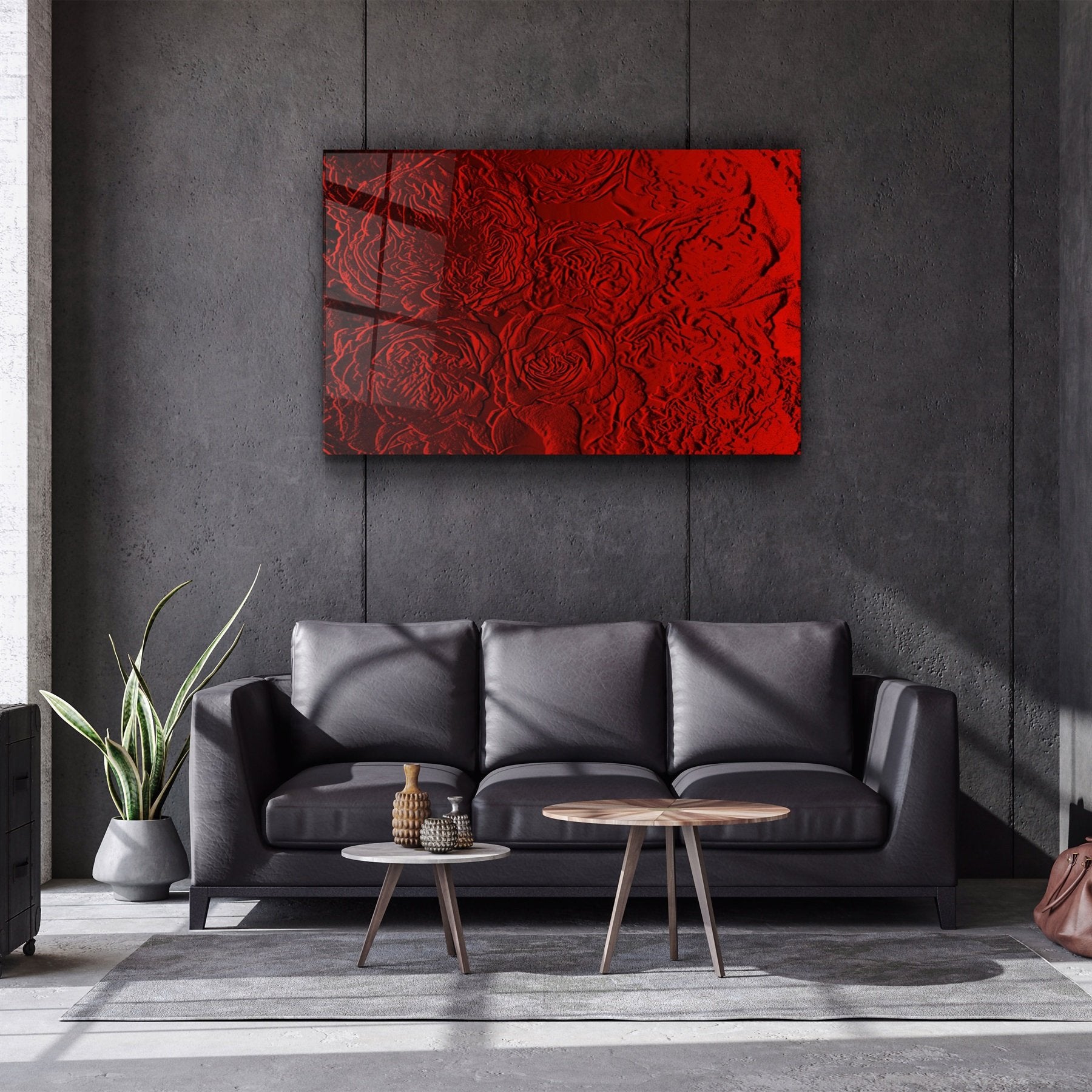 ・"Motif Rose"・Art Mural en Verre