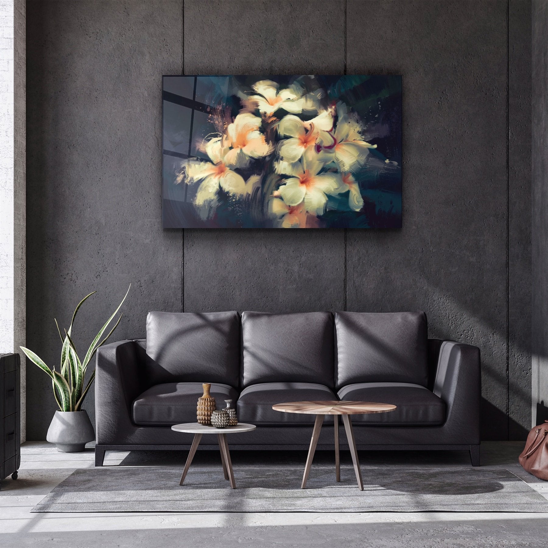 ・"Fleurs abstraites V2"・Art mural en verre