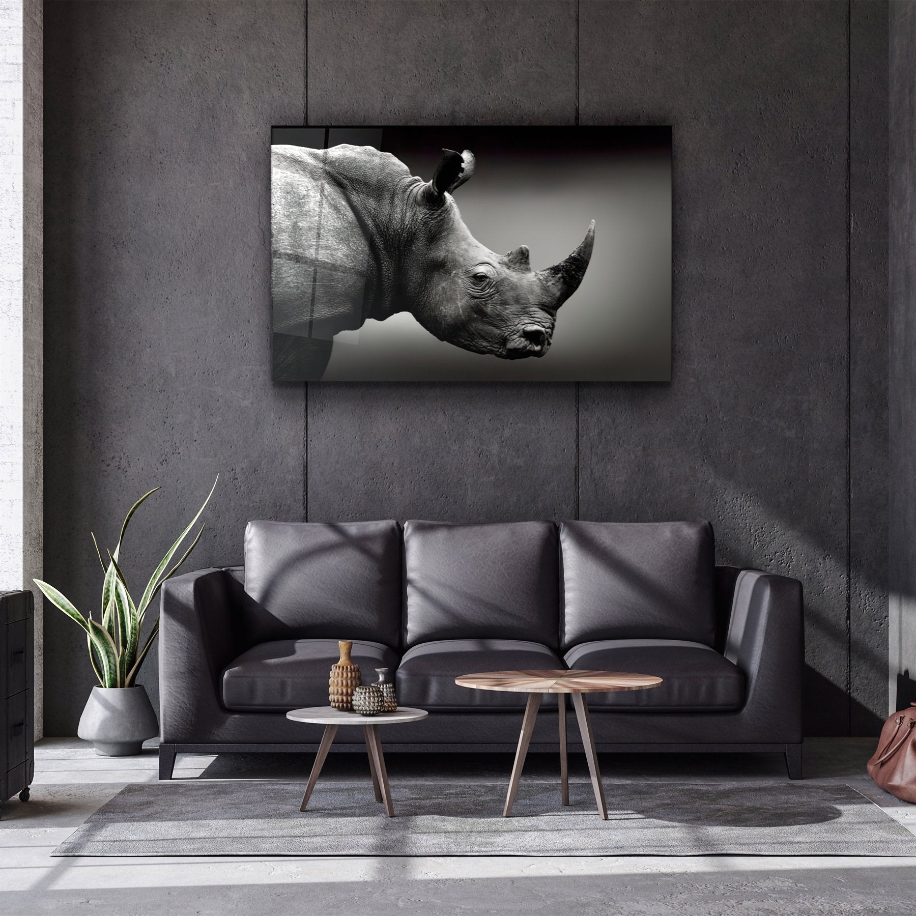 ・"Rhino V2"・Glass Wall Art