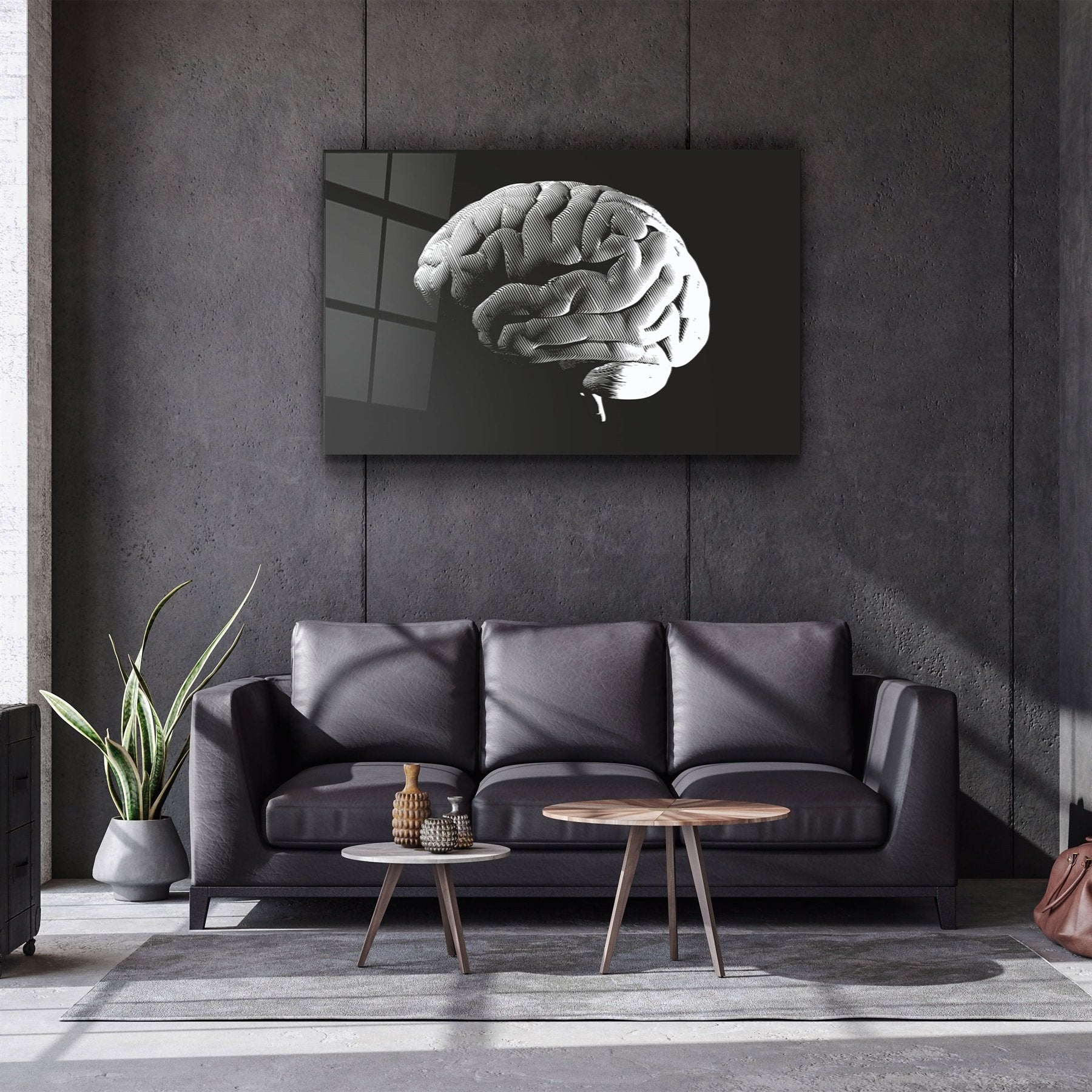 ・"Brain Lines"・Glass Wall Art