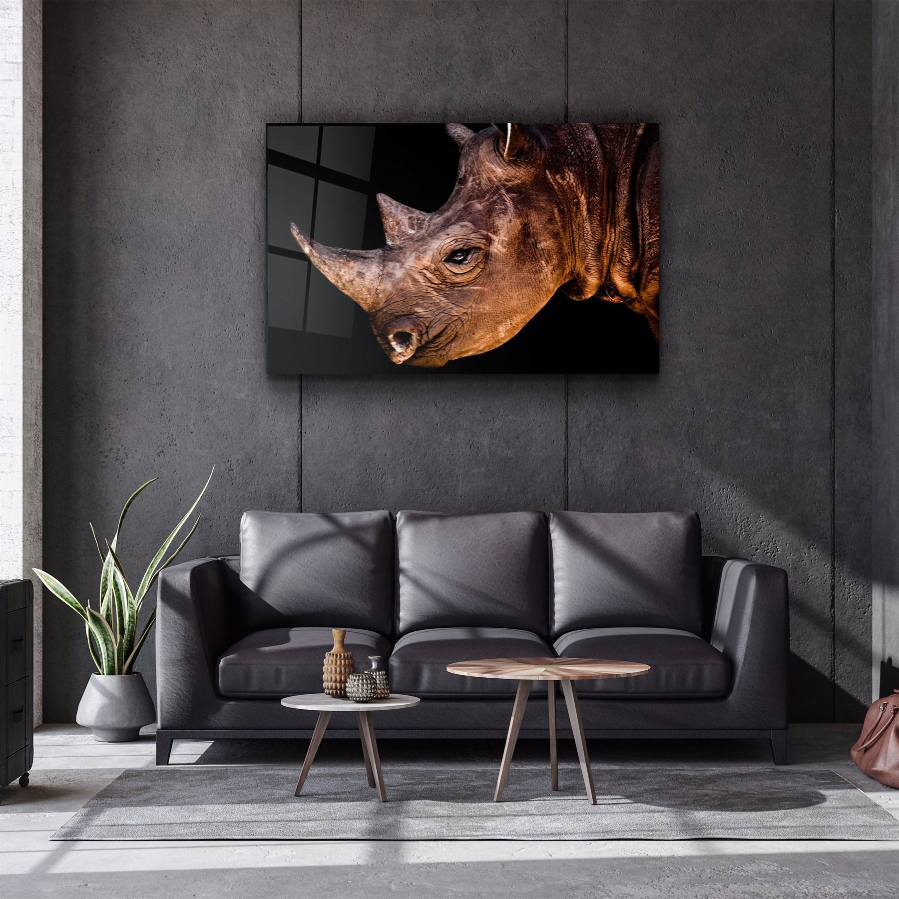 ・"Rhino V3"・Glass Wall Art