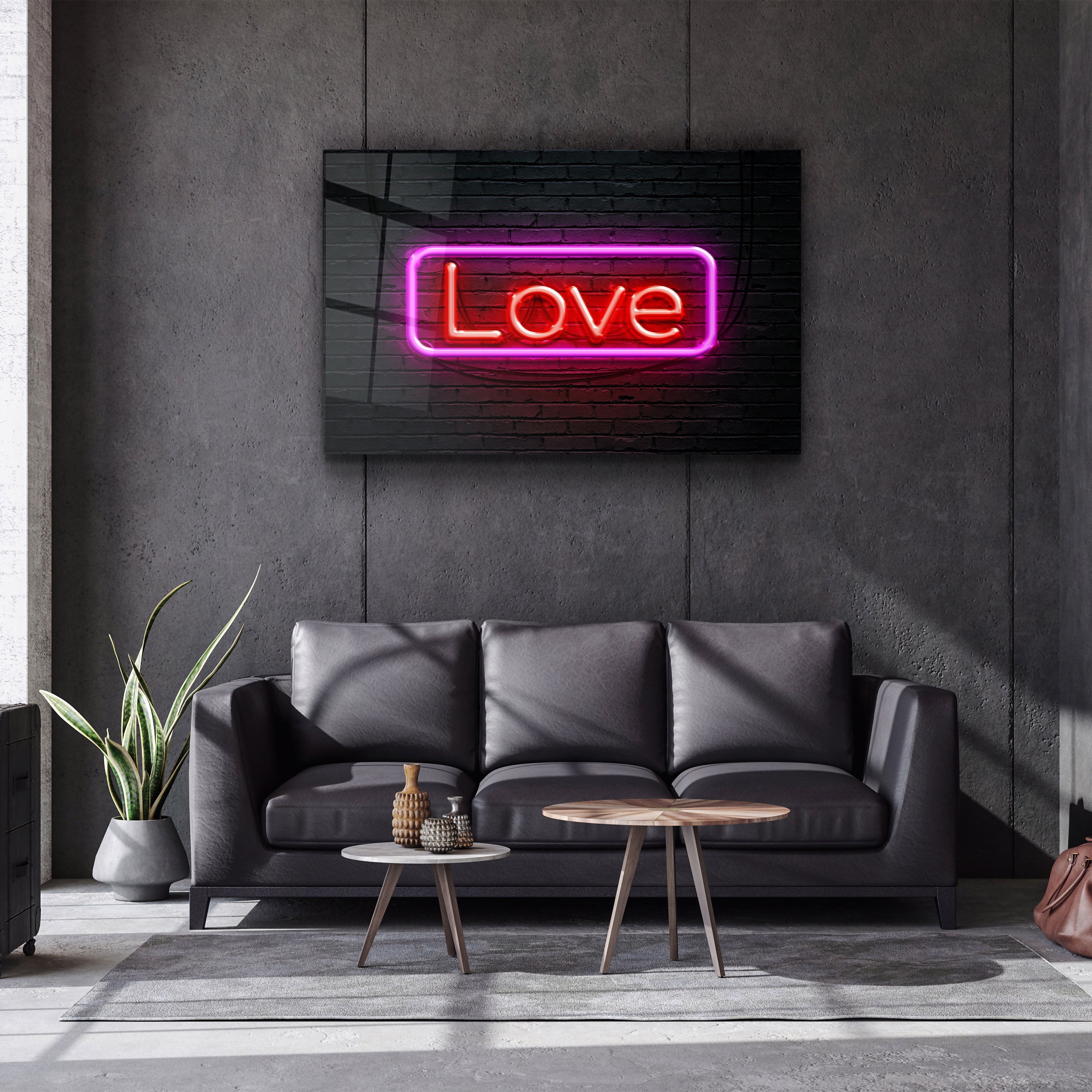 ・"Love"・Glass Wall Art