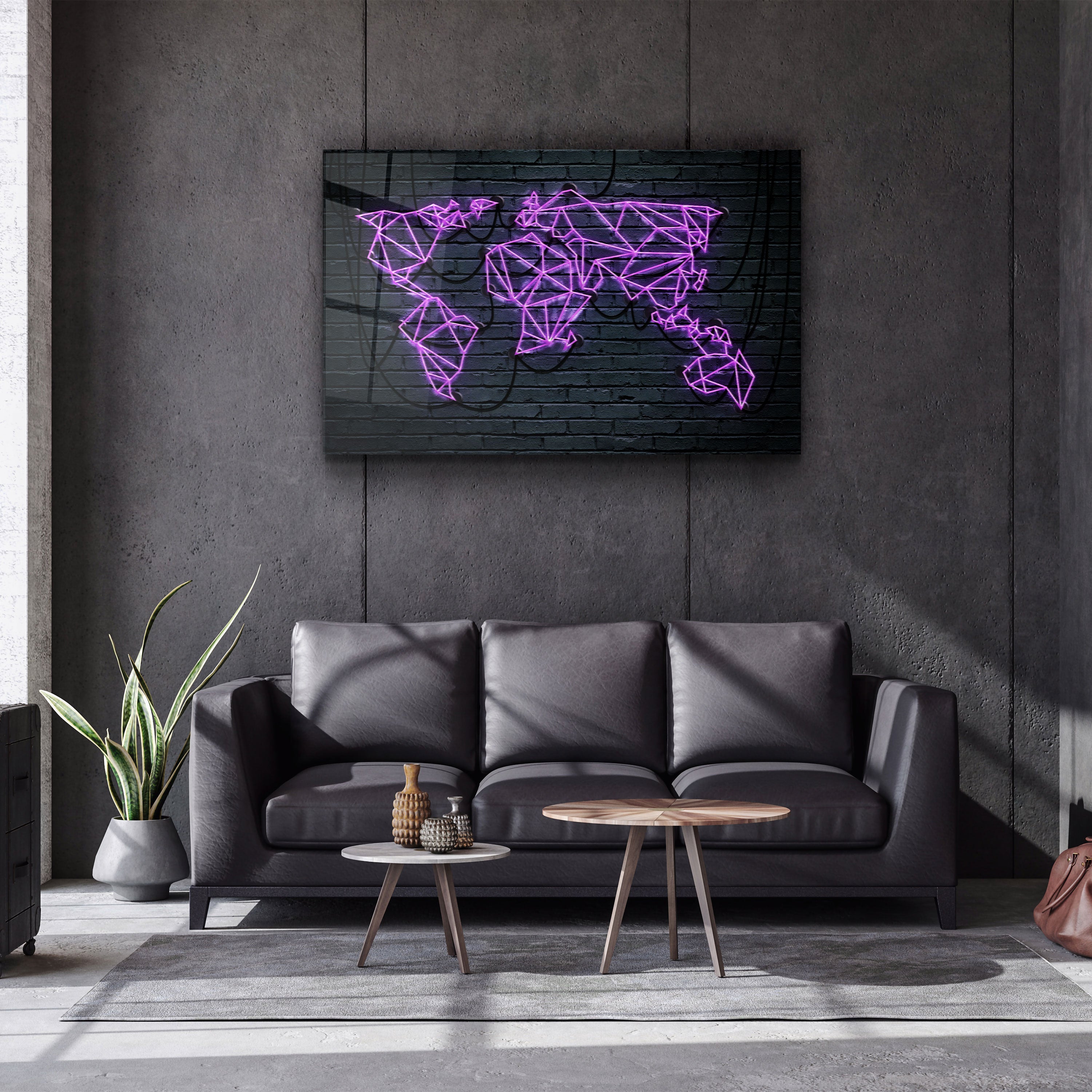 ・"Carte du monde"・Art mural en verre