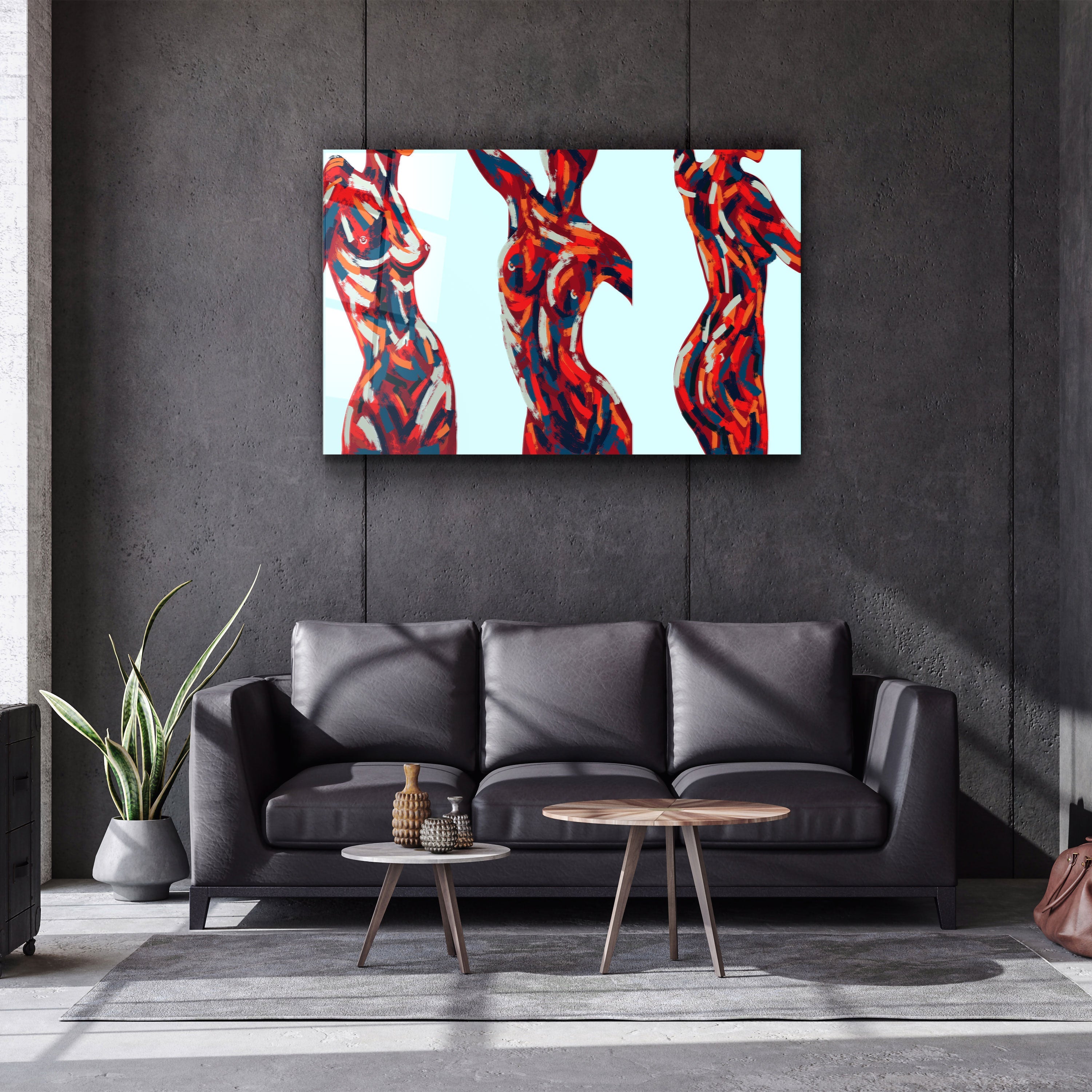 ・"Abstract Bodies"・Designer's Collection Glass Wall Art