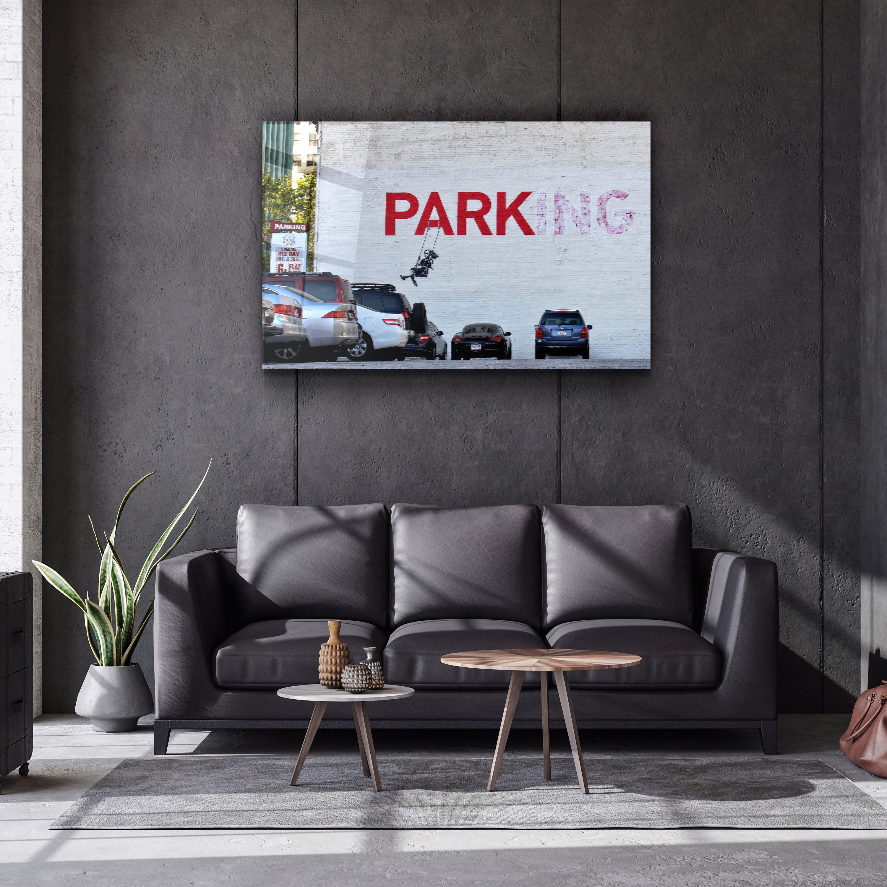 ・"Banksy - Parking"・Designer's Collection Glass Wall Art