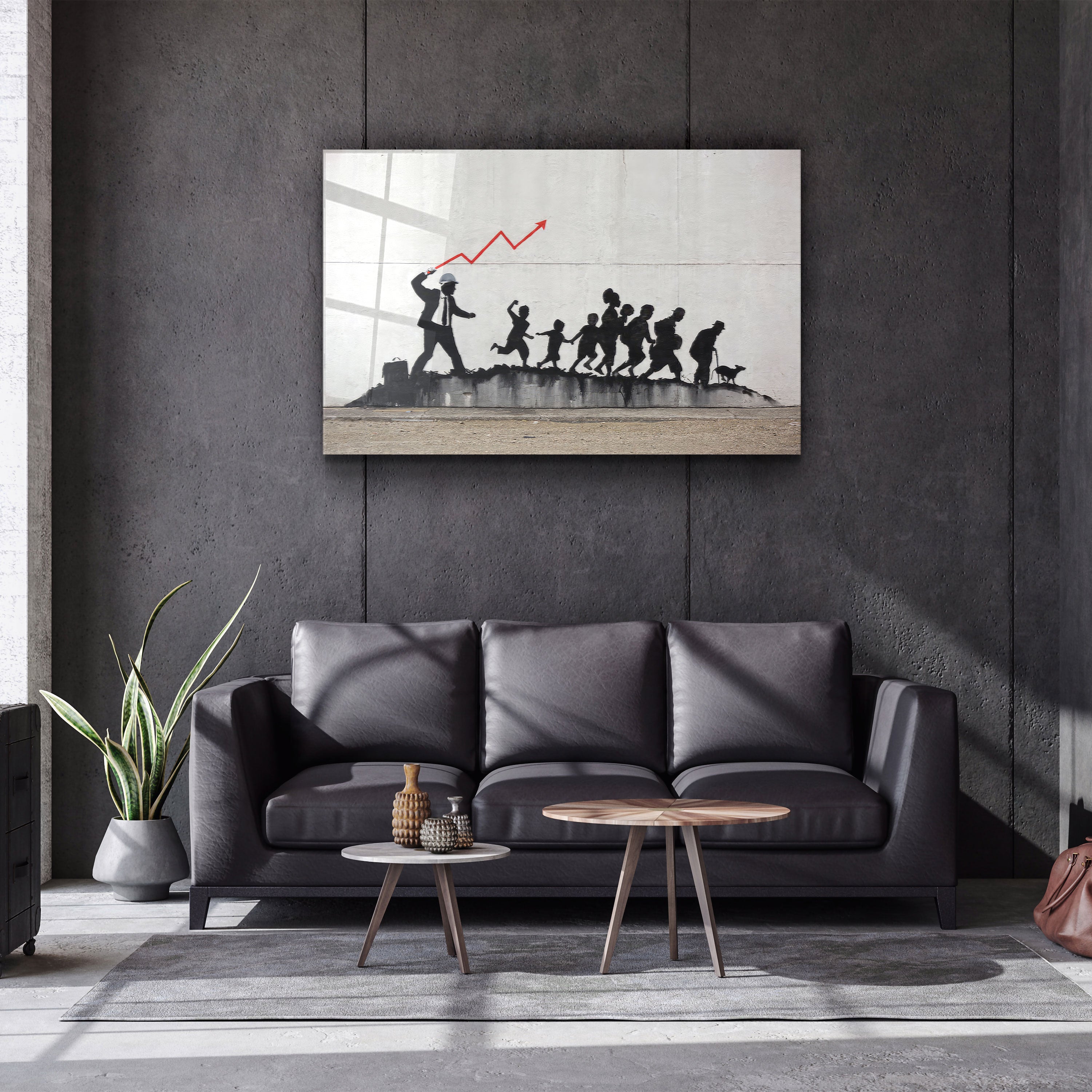 ・"Banksy - Noname"・Art mural en verre de la collection du designer