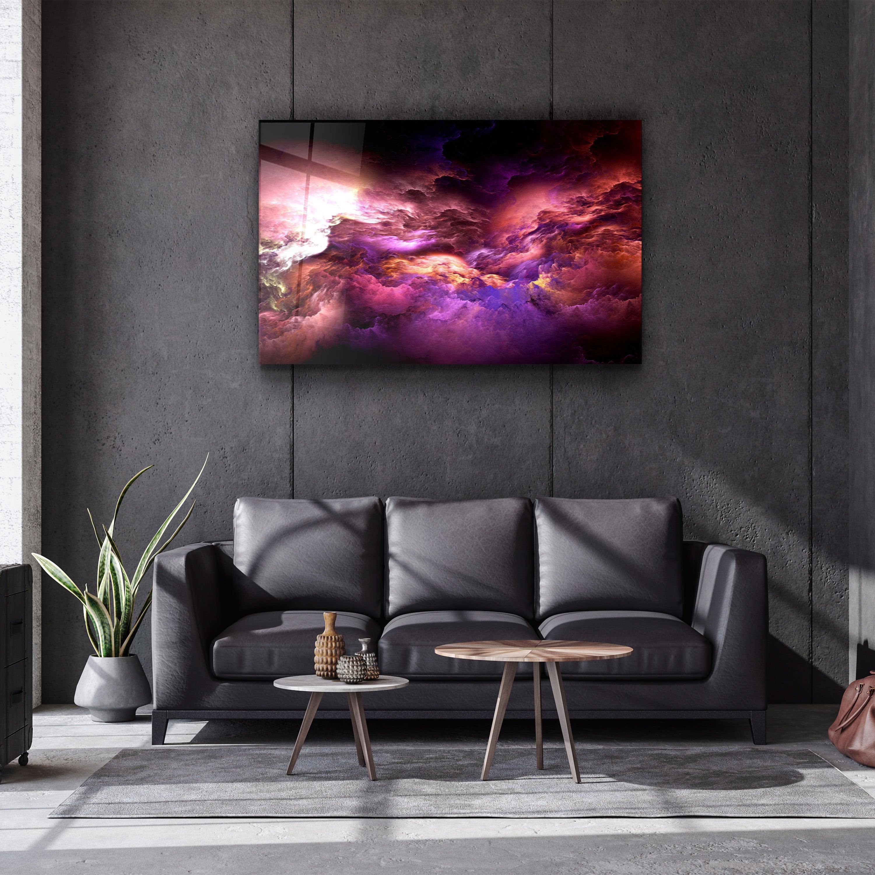 ・"Mystic Sky Purple Tones"・ Glass Wall Art