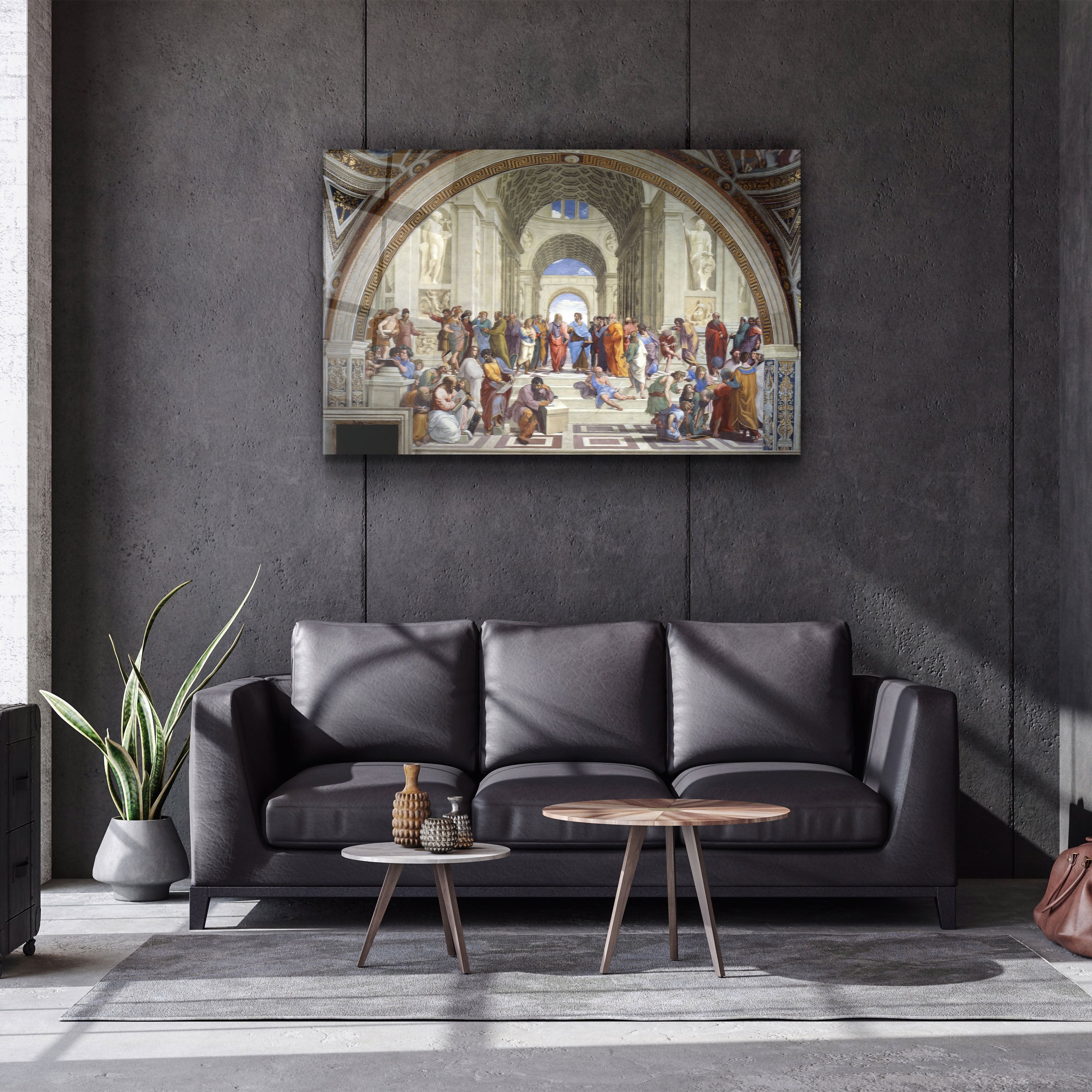 ・"Raphael's The School of Athens (1511)"・Glass Wall Art