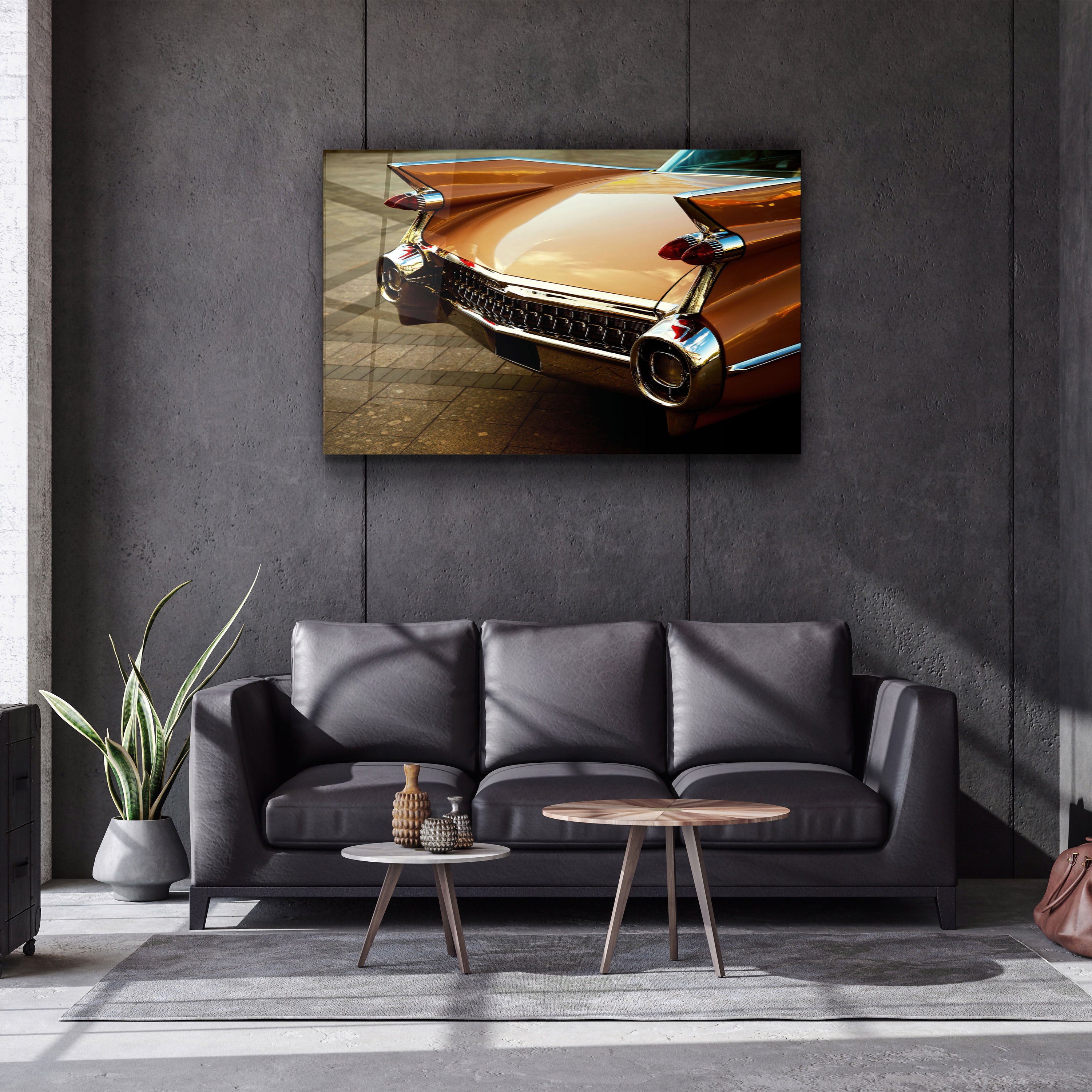 ・"Voiture ancienne de Cuba"・Art mural en verre