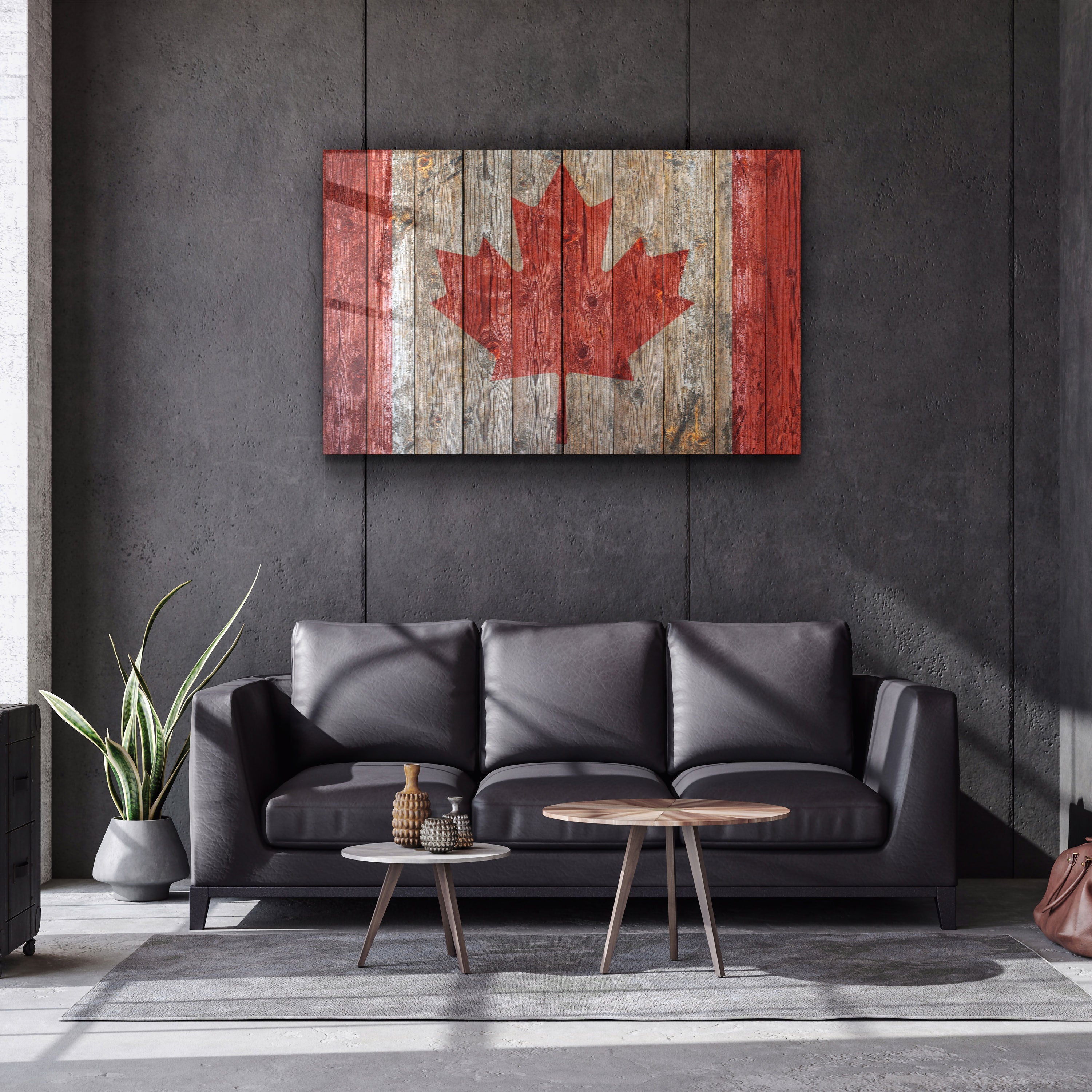 ・"Flag Of Canada"・Glass Wall Art