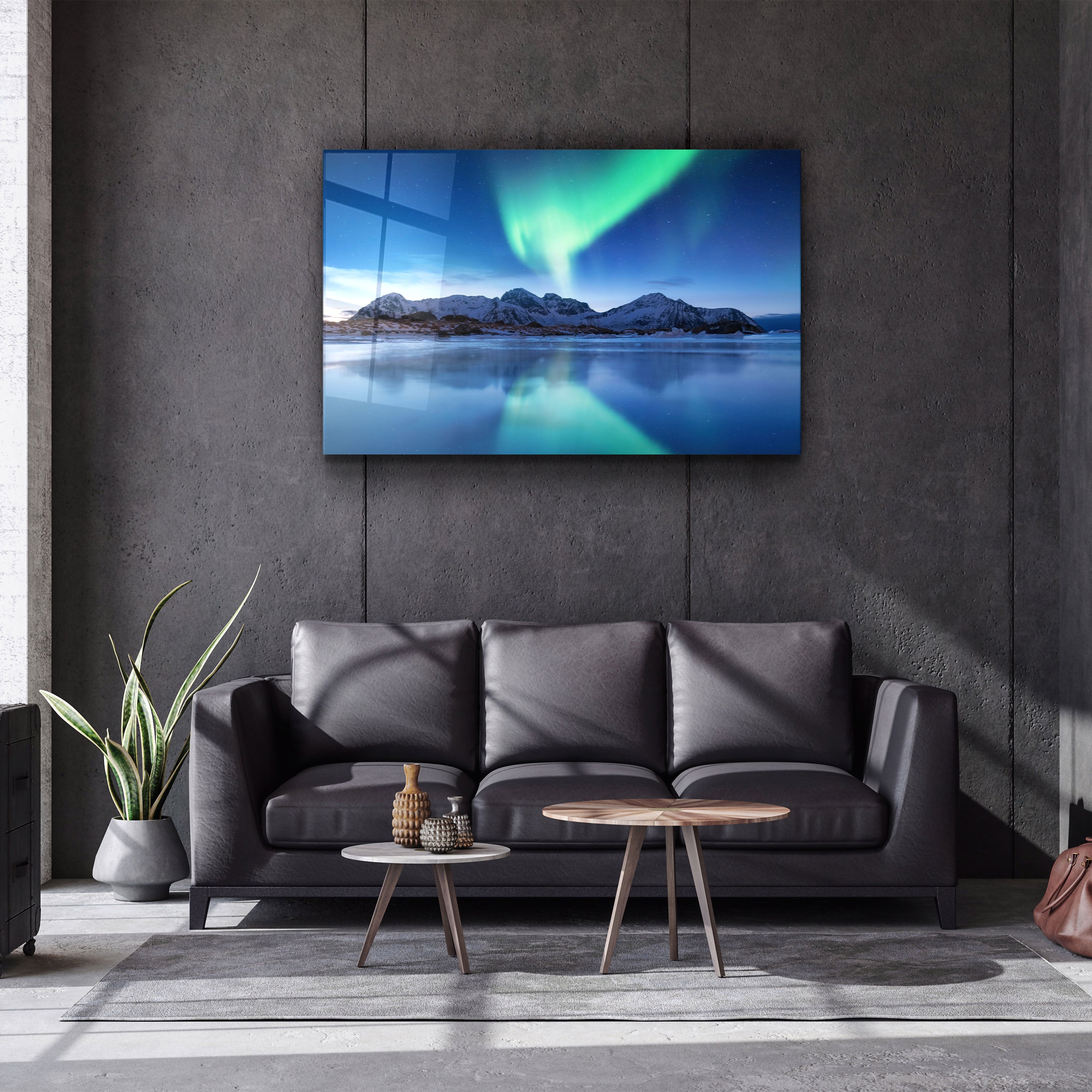 ・"Reflection Of The Northern Lights"・Glass Wall Art
