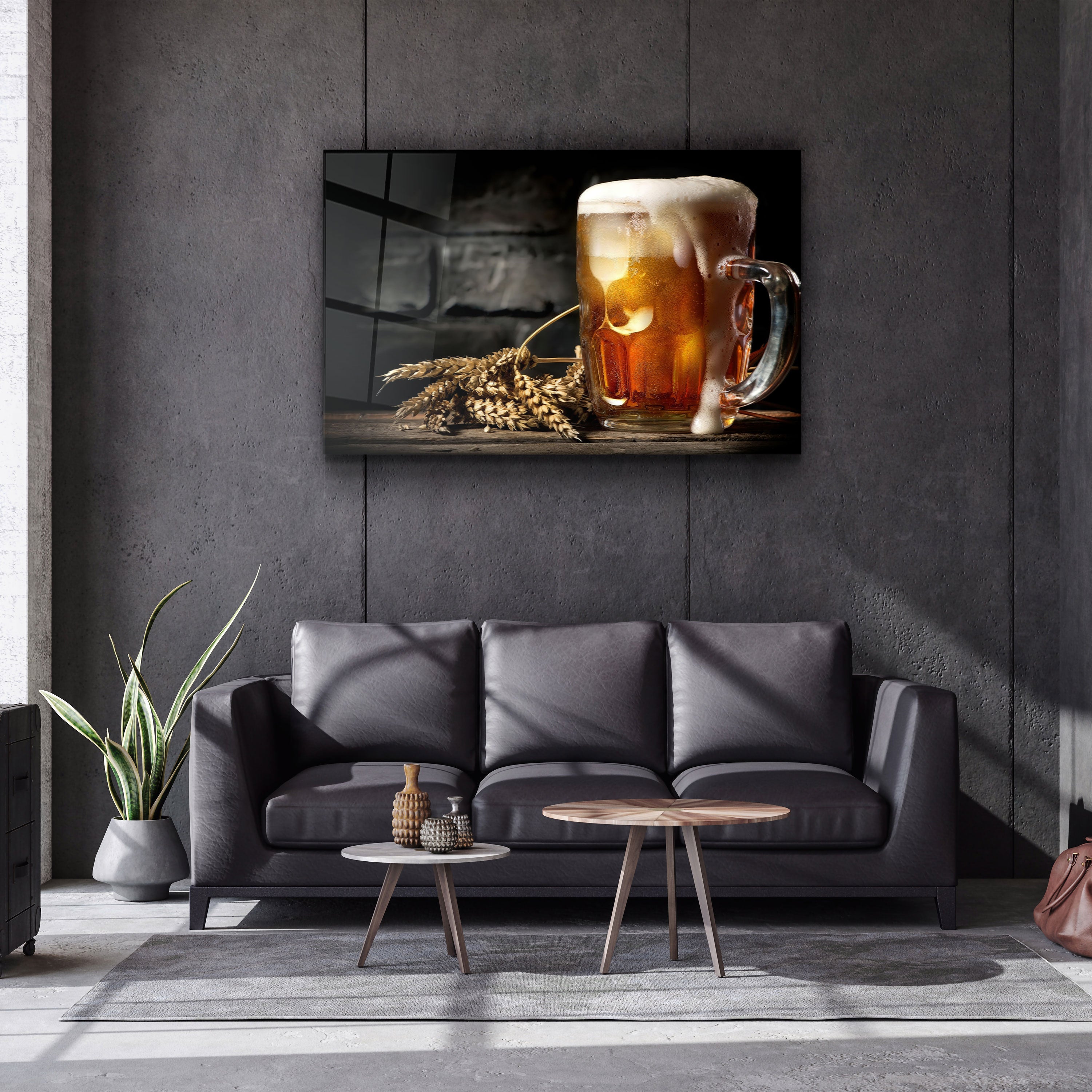 ・"Bubbling Beer"・Glass Wall Art