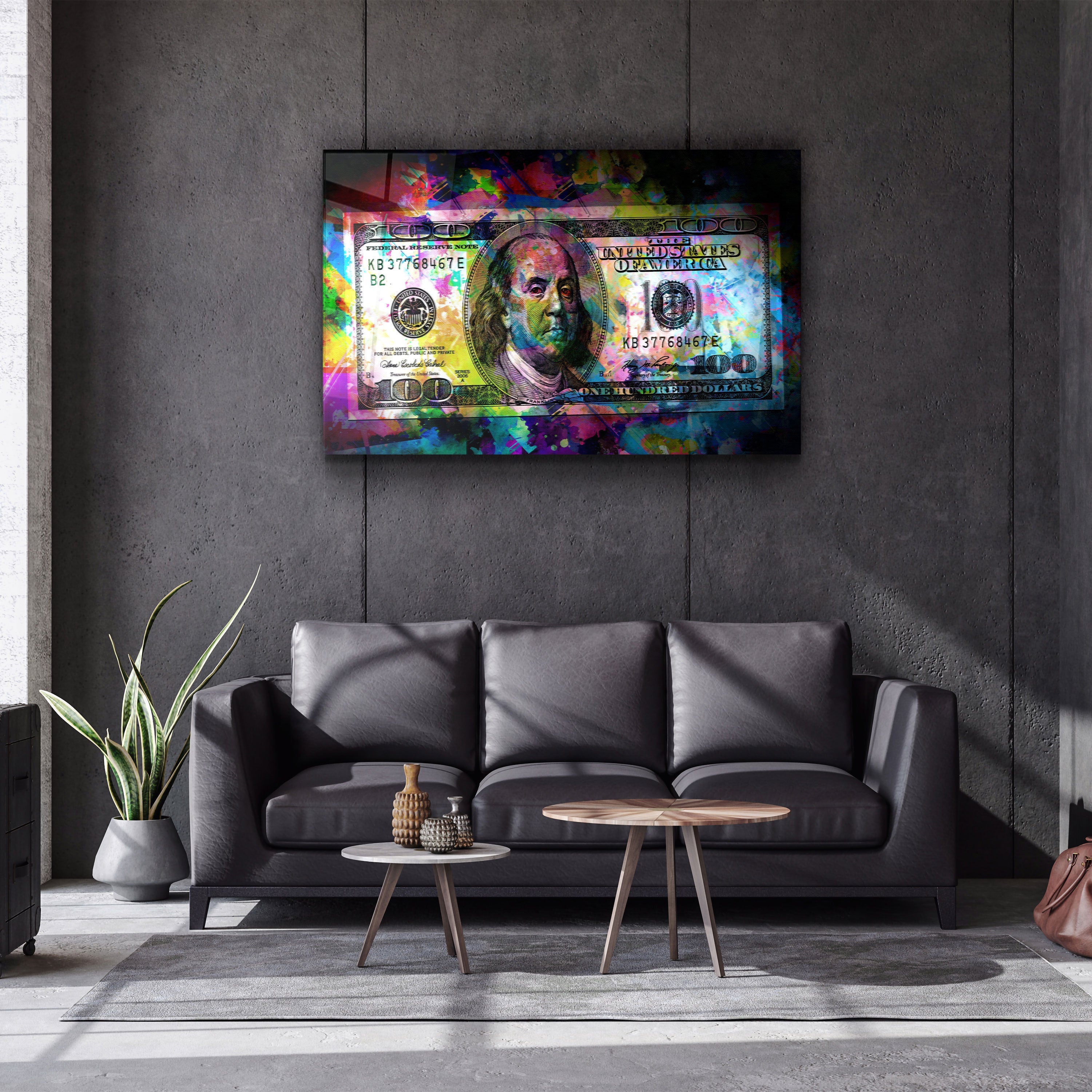 ・"Benjamin The Hundred Bucks"・Glass Wall Art