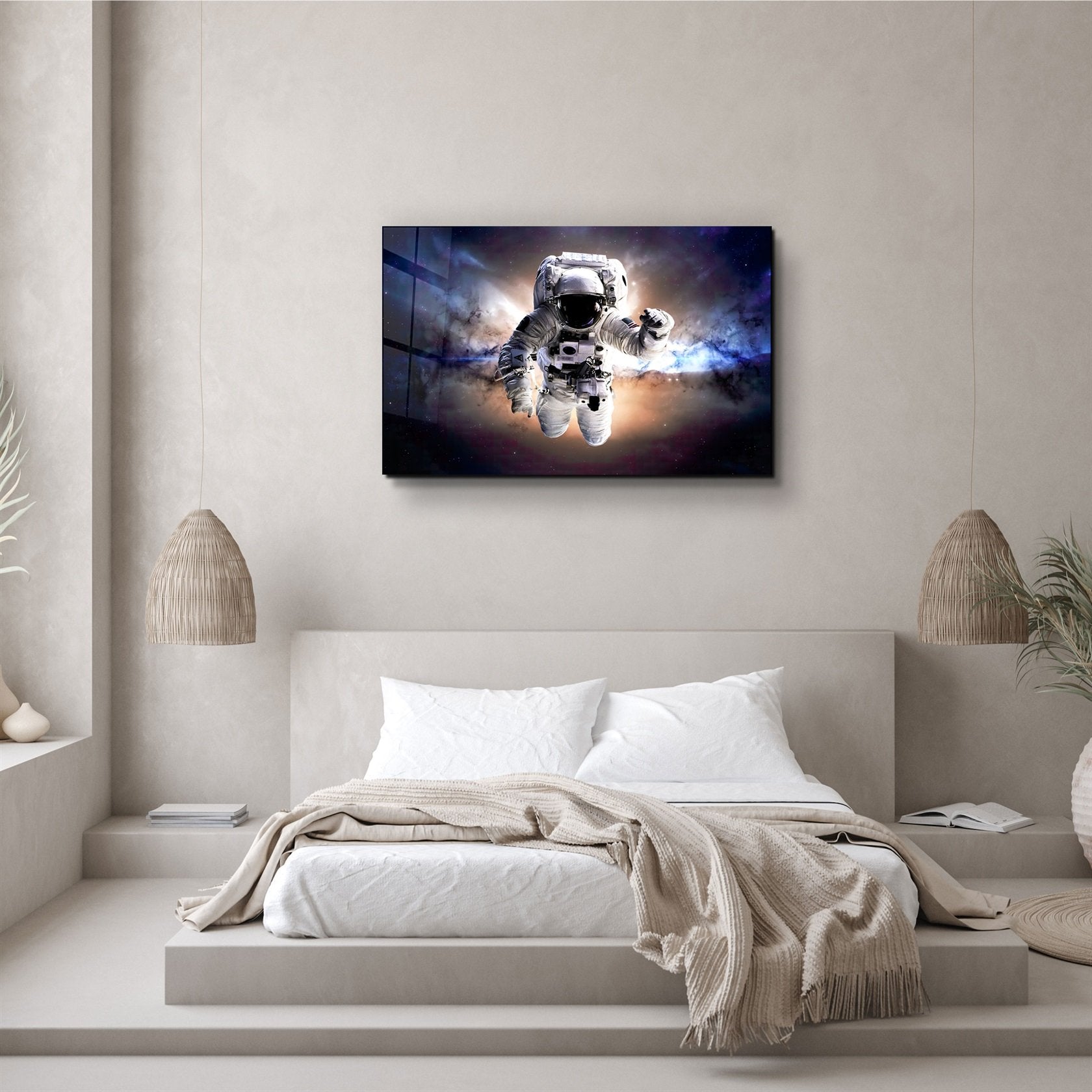 ・„Astronaut im Weltraum“・<tc>Glasbild</tc>