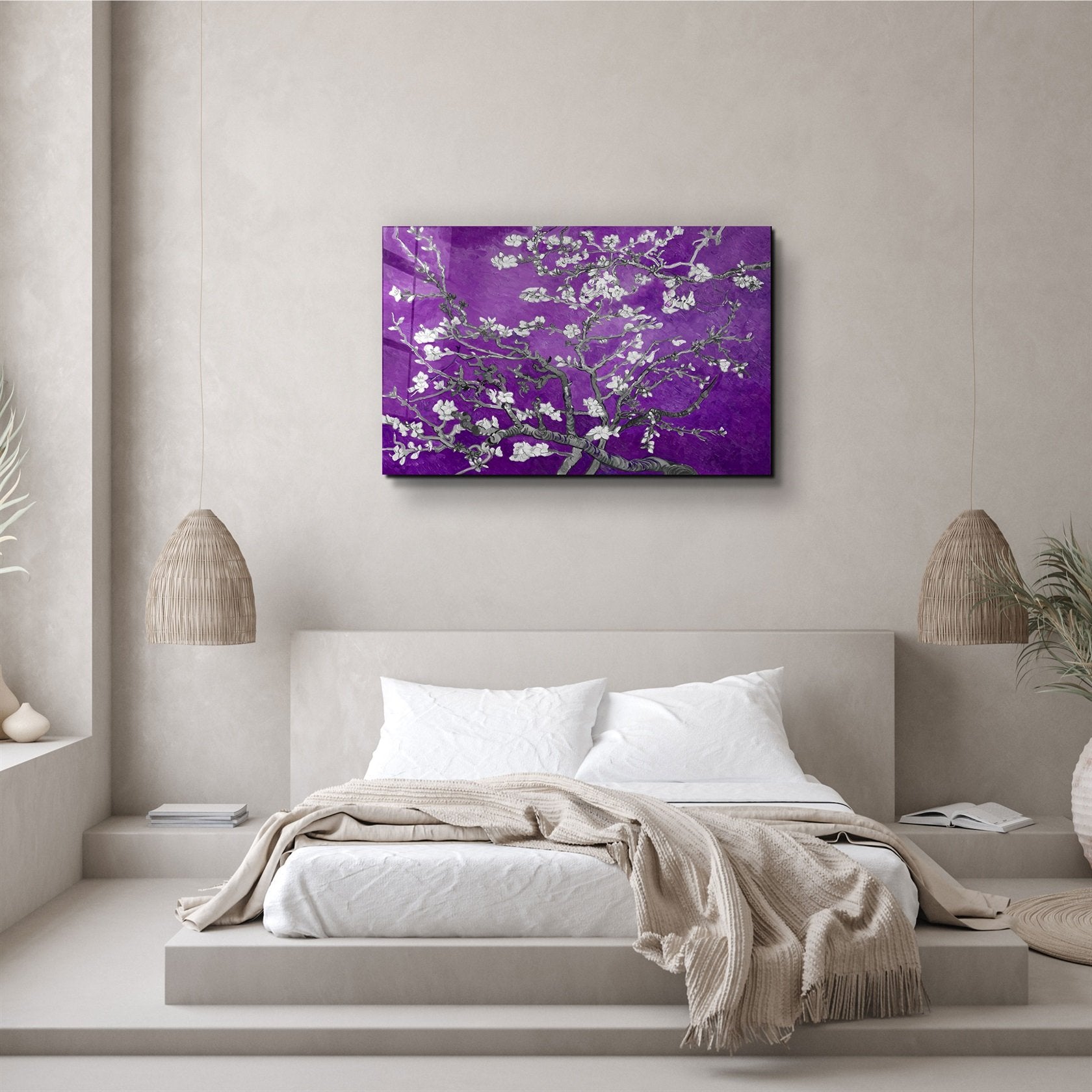 ・"Fleurs abstraites V4"・Art mural en verre