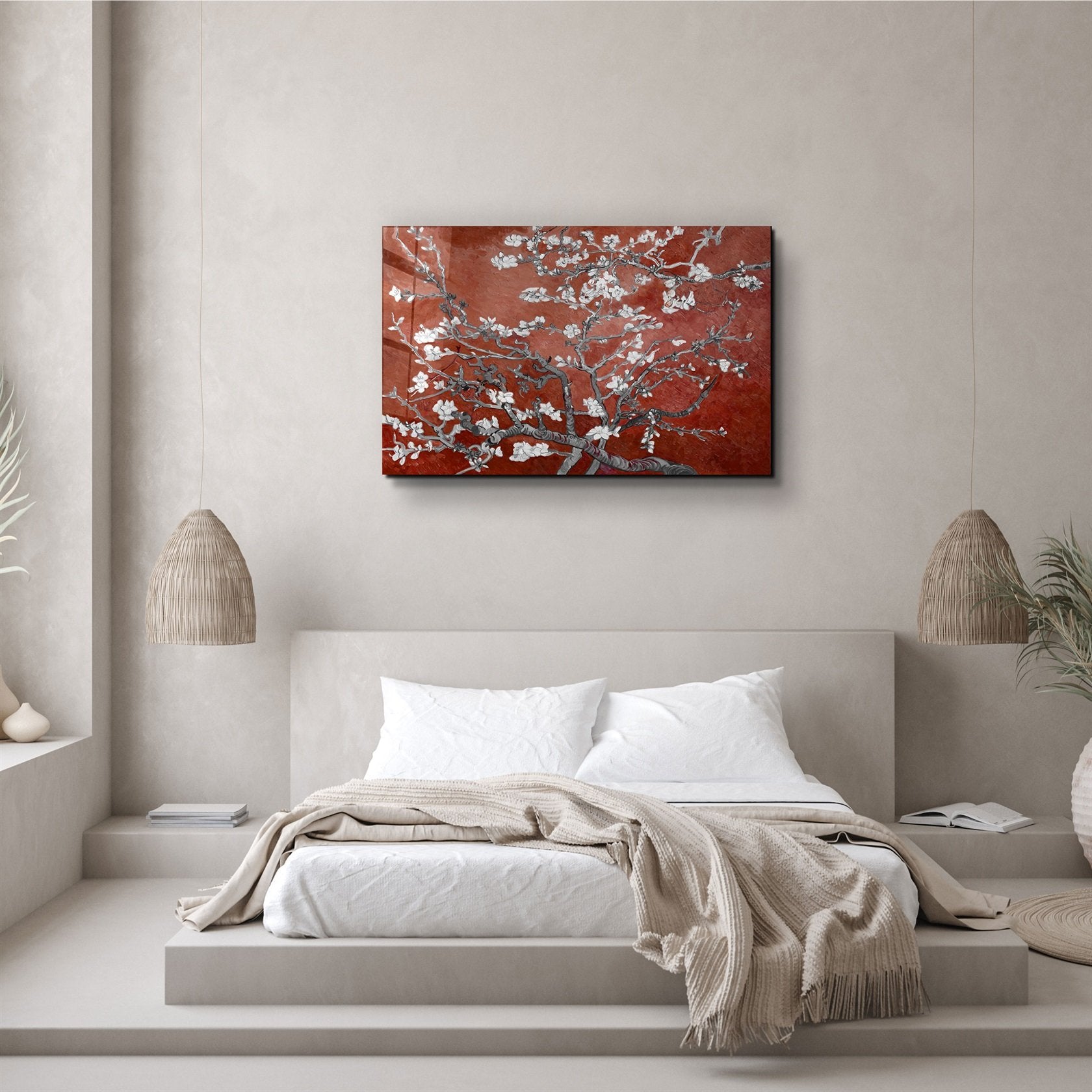 ・"Fleurs abstraites V5"・Art mural en verre