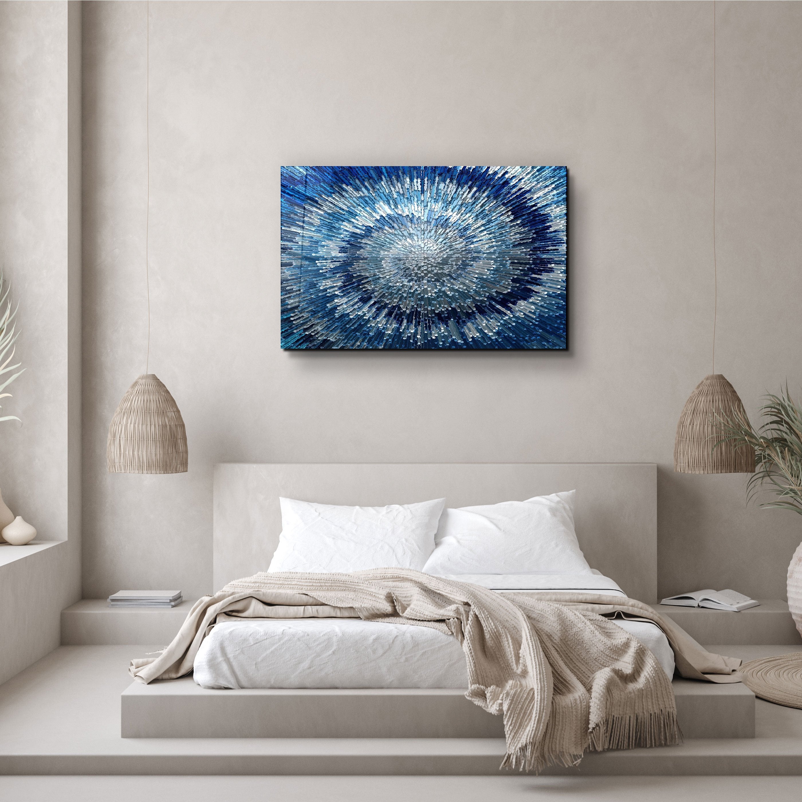 ・"Nuances de bleu"・Art mural en verre