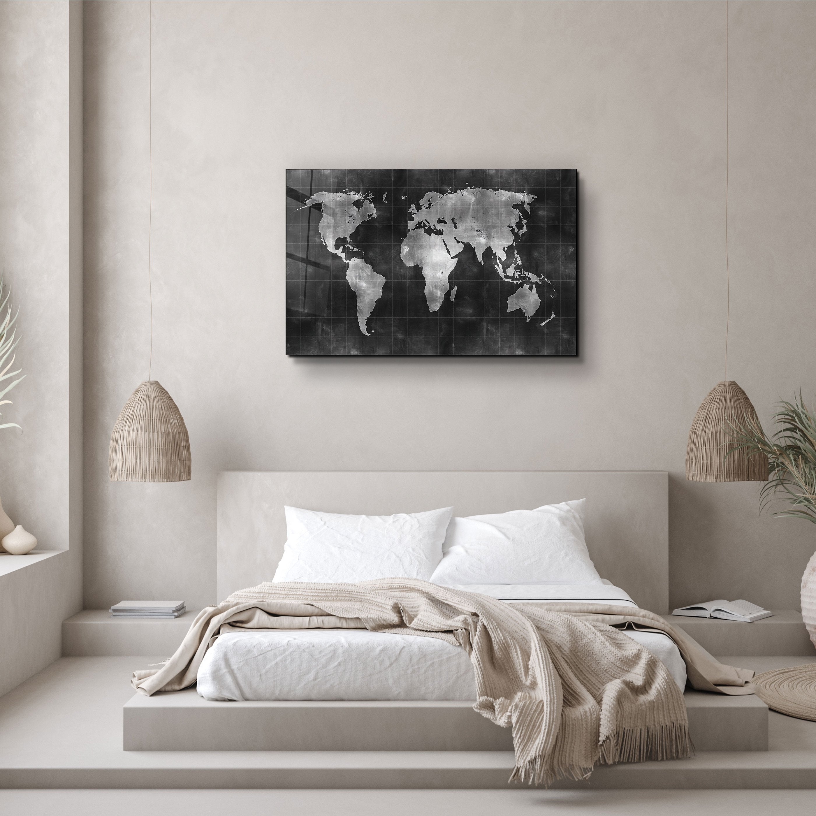 ・"Carte du monde"・Art mural en verre