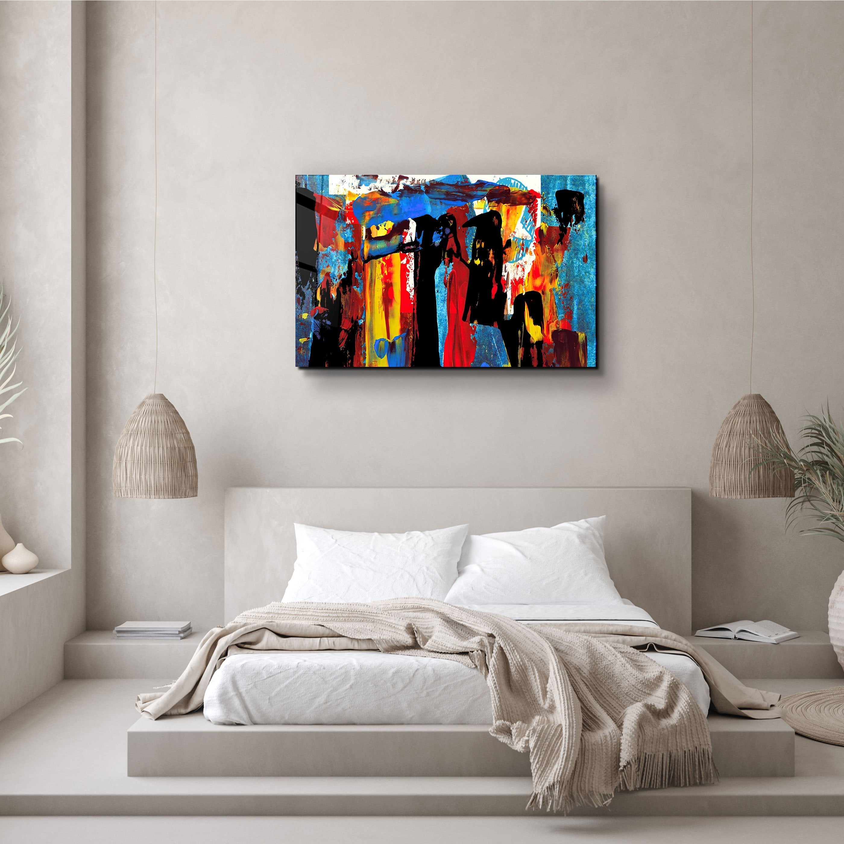 ・"African Abstract"・Glass Wall Art
