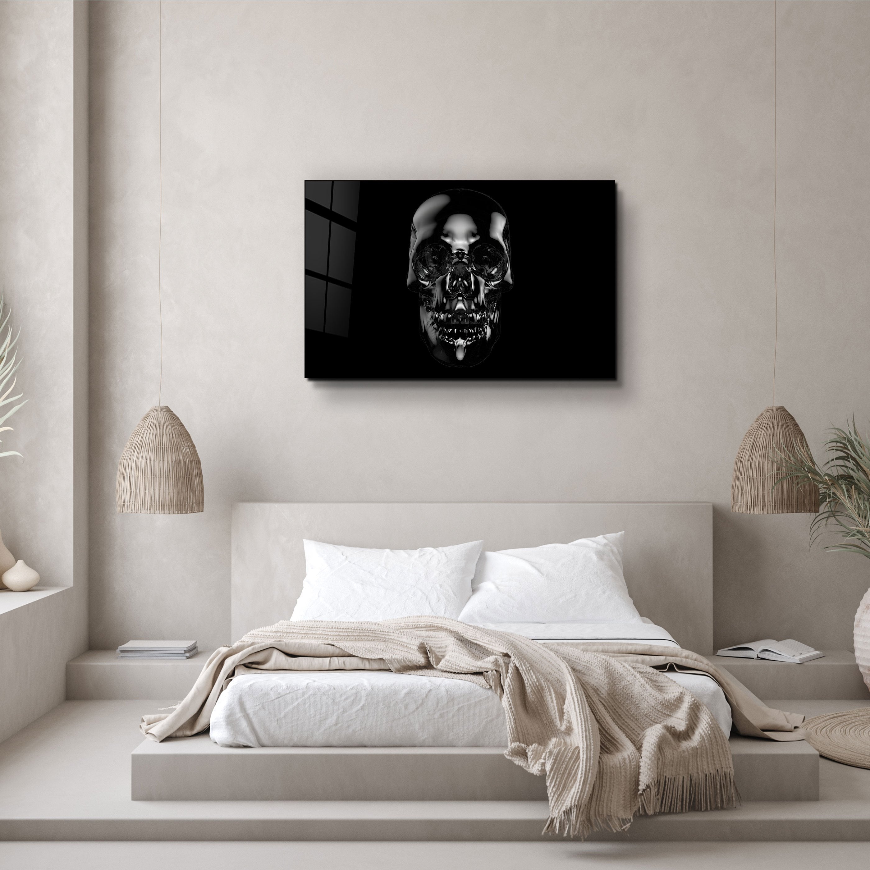 ・"The Black Skull"・Glass Wall Art