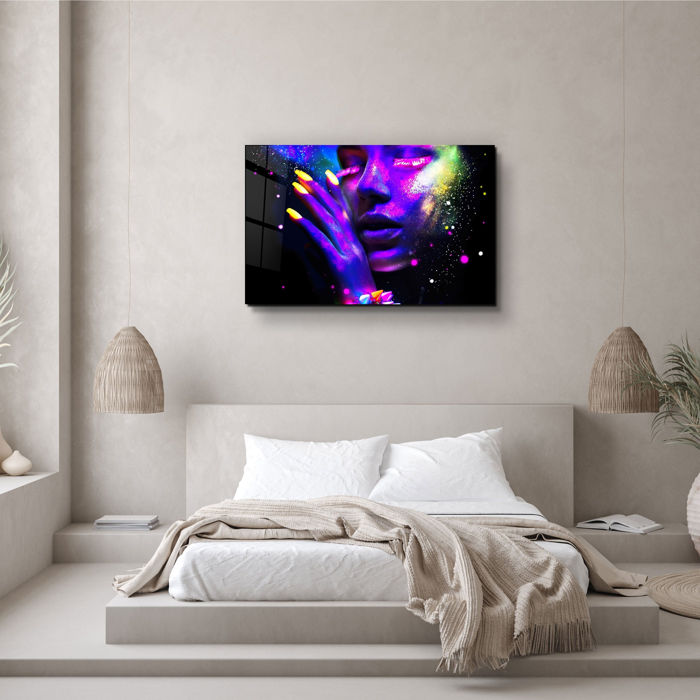 ・"Colorful Midnight"・Glass Wall Art