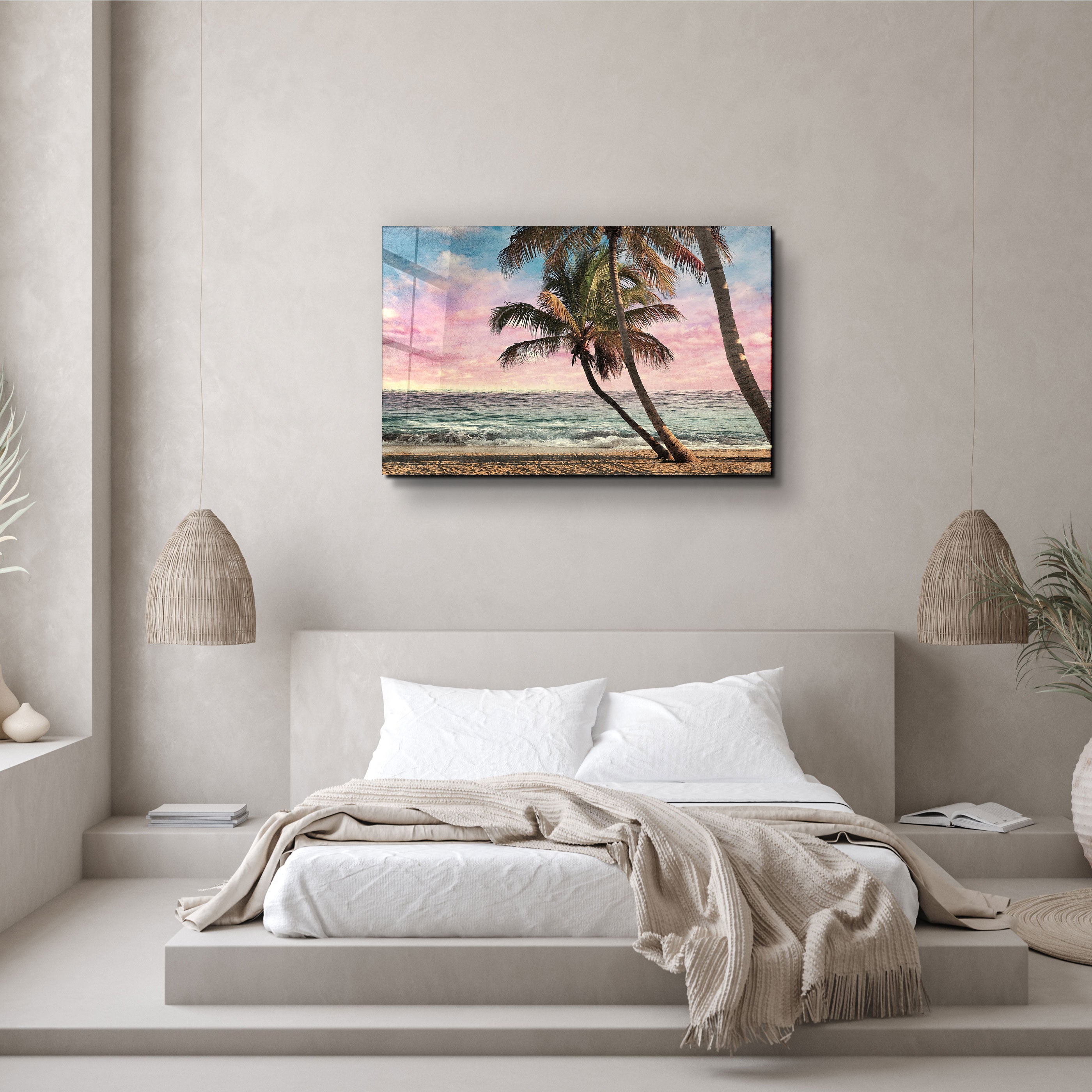 ・"Peinture à l'huile du tropical"・Art mural en verre