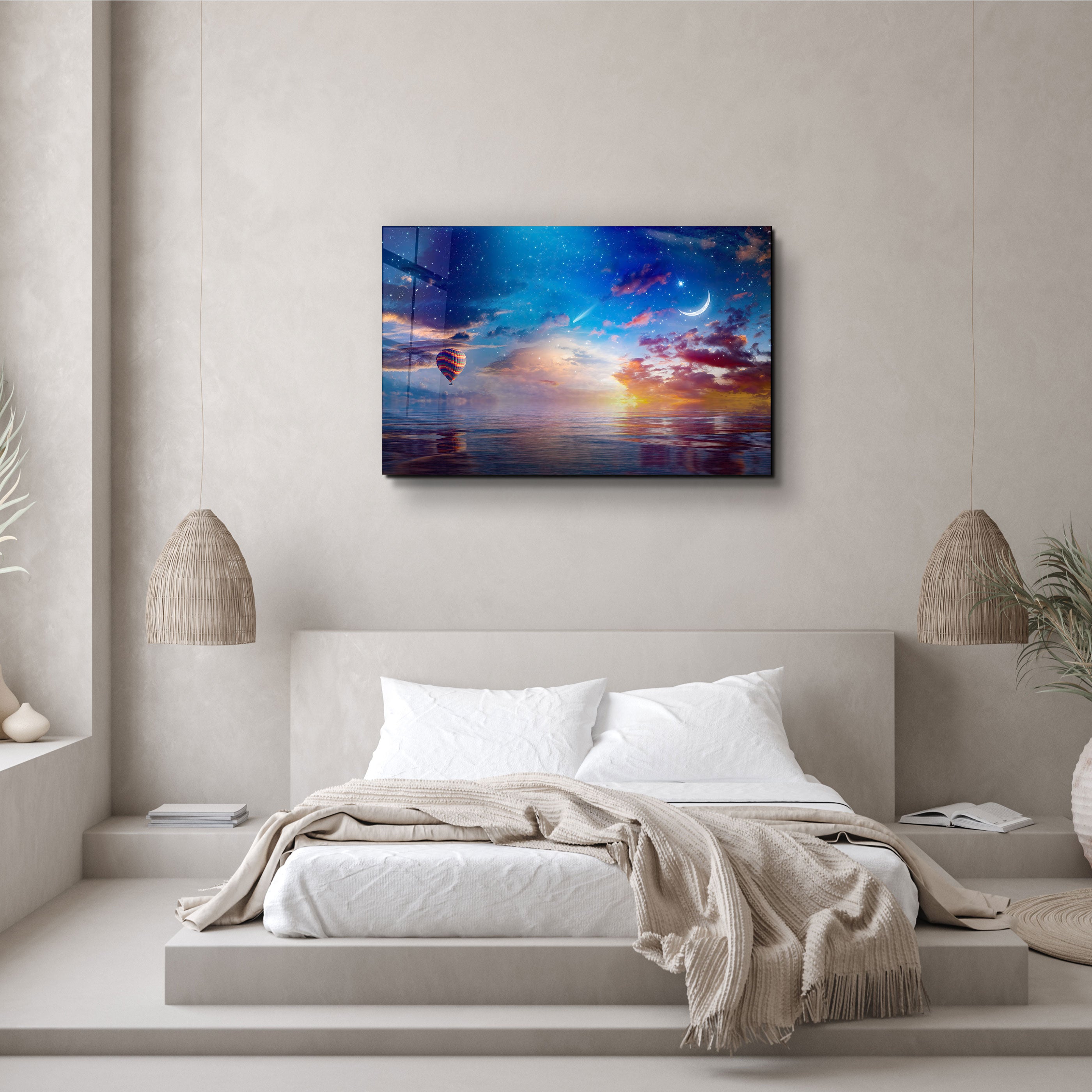 ・"The Crescent Moon Horizon"・Glass Wall Art